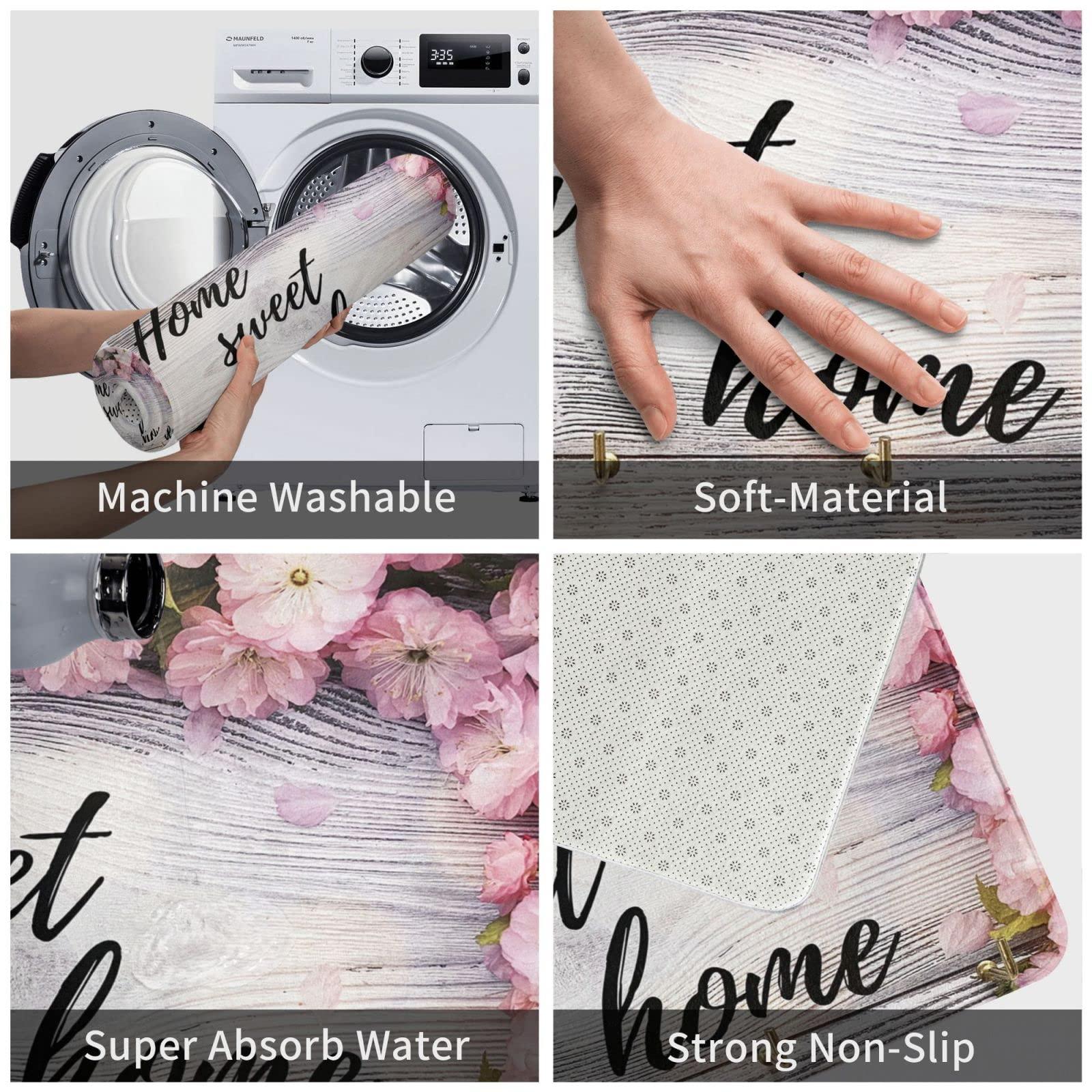 UNJOOES Custom Area Rug Personalized Design Logo Photo Front Doormat Indoor Outdoor Carpet Housewarming Decorative Gift Green 16"X24"