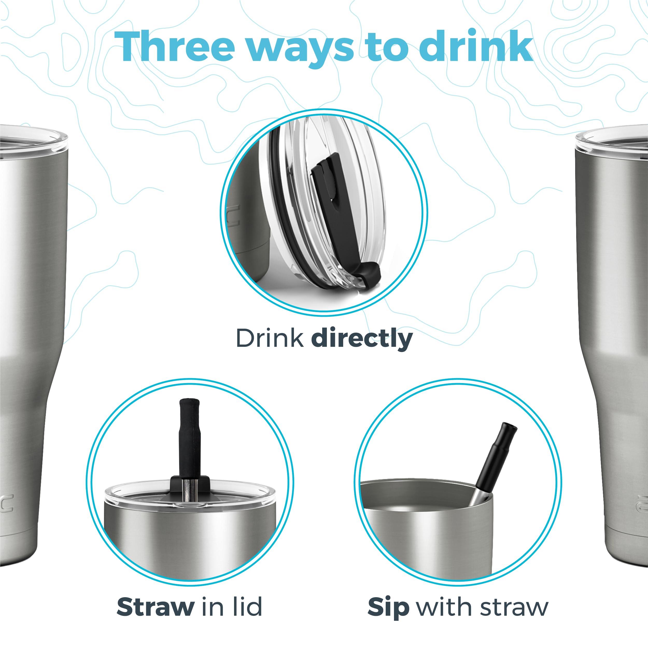 Arctic Tumblers Arctic Tumblers | 30 oz Green Insulated Tumbler with Straw & Cleaner - Retains Temperature up to 24hrs - Non-Spill Splash Proof Lid, Double Wall Vacuum Technology, BPA Free & Built to Last