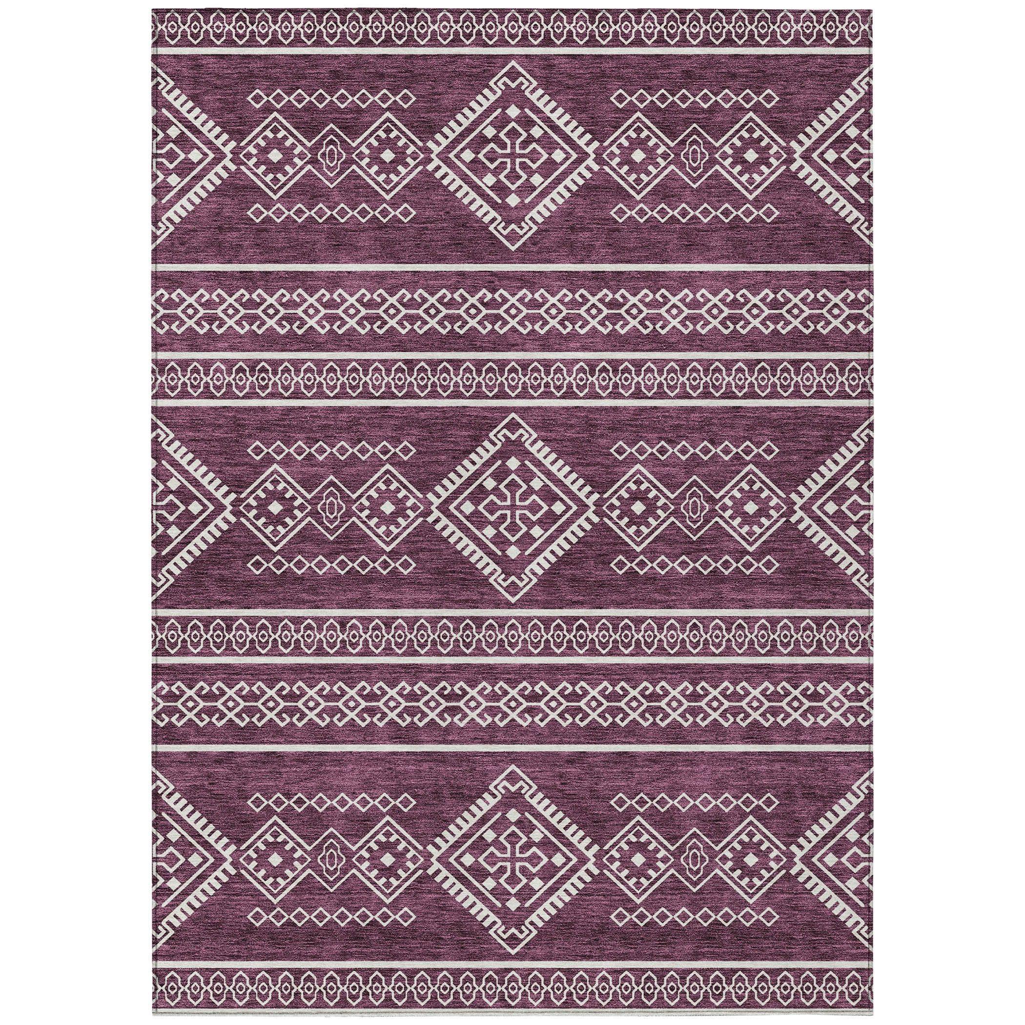 Addison Rugs Addison Rugs Chantille ACN901 Eggplant 10' x 14' Indoor/Outdoor, Machine Washable, Easy Clean, Non Shedding, Bedroom, Living Room, Dining Room, Kitchen, Patio Rug