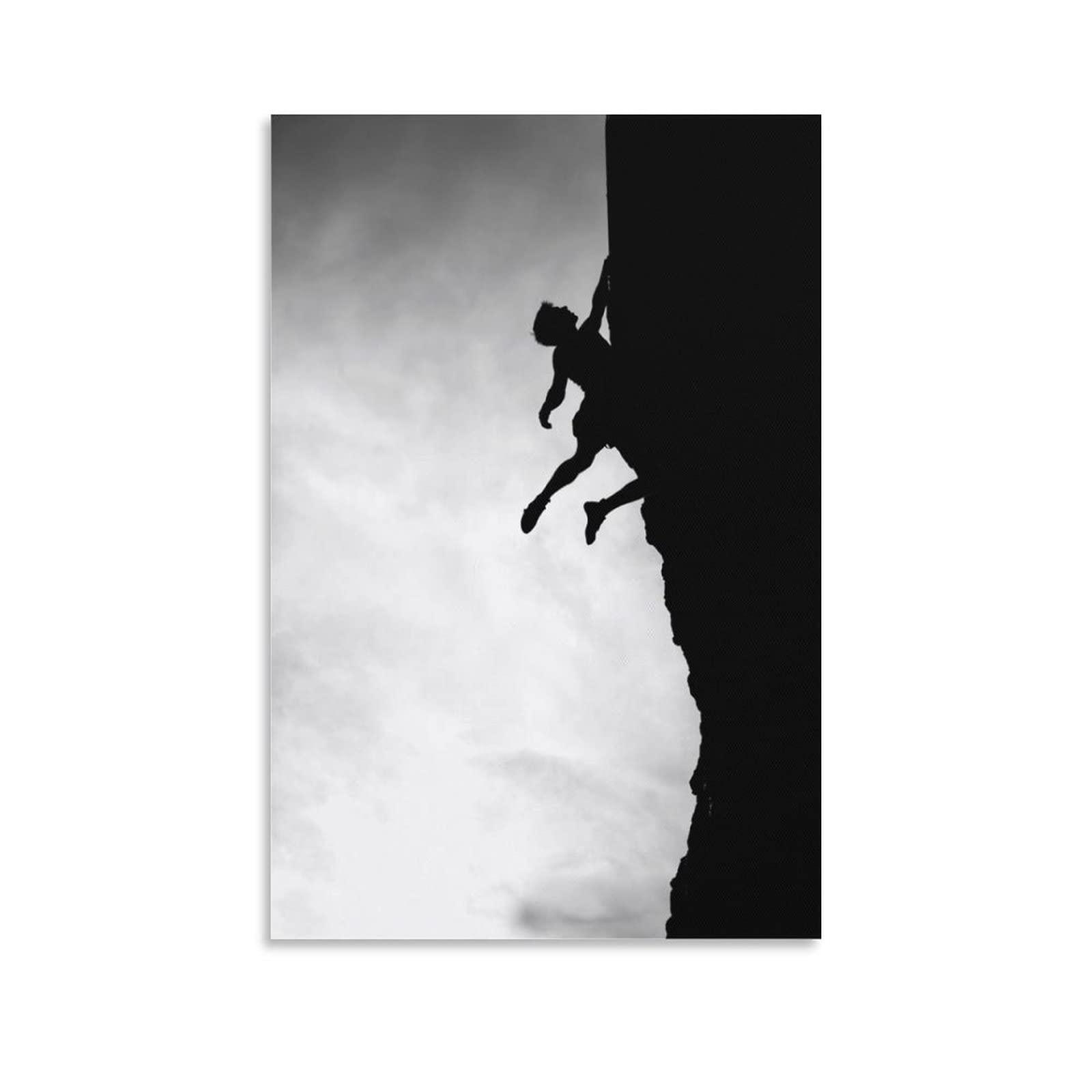 ToMart Rock Climbing Poster Black And White Wall Art Extreme Sports Men And Teens Inspirational Wall Art An Canvas Painting Posters And Prints Wall Art Pictures for Living Room Bedroom Decor 24x36inch(60x90