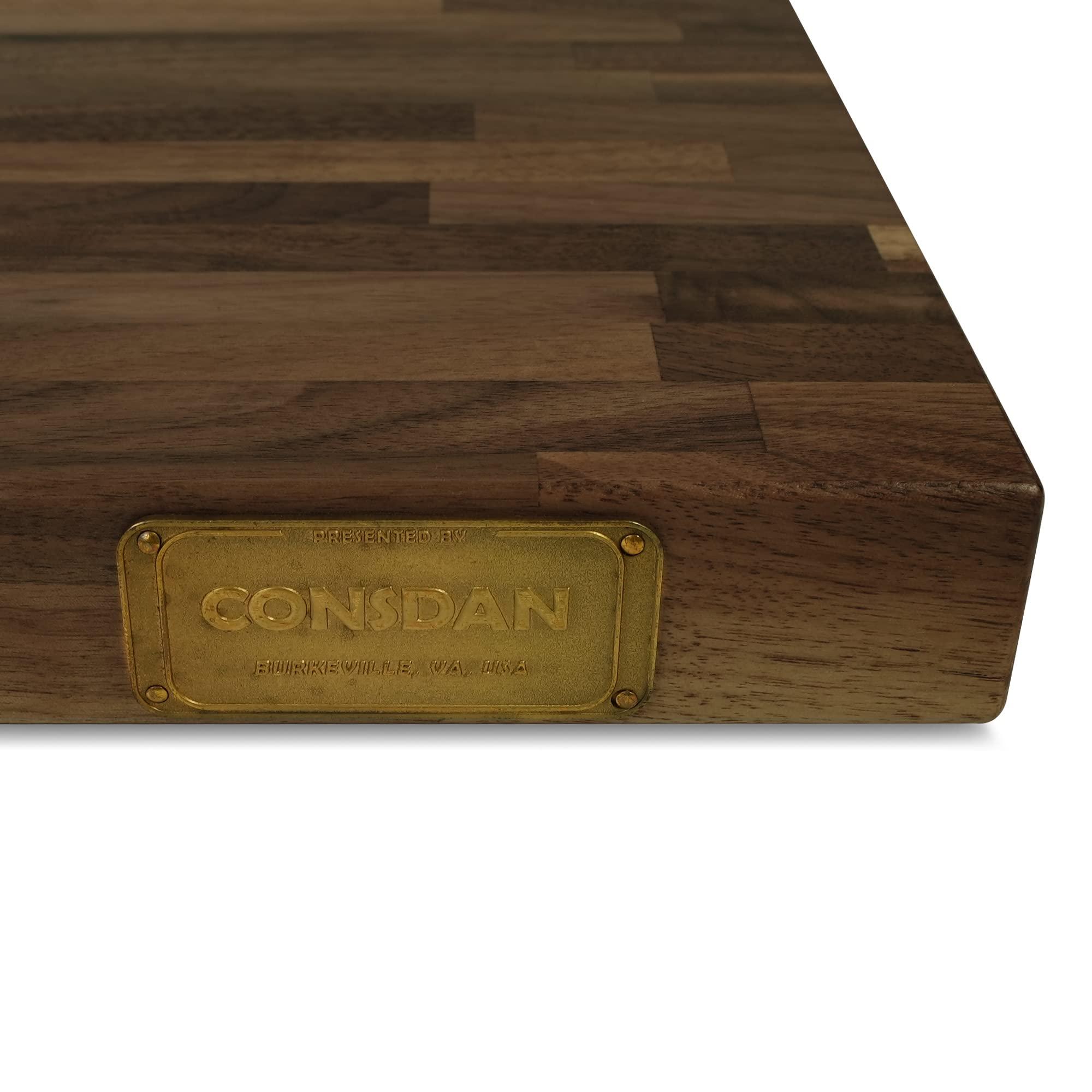 CONSDAN CONSDAN Butcher Block Counter Top, Walnut Solid Hardwood Countertop, Wood Slabs for Kitchen, Reversible, Both Side Polished, Prefinished with Food-safe Oil, 1.5\" Thickness, 60\"x25\"