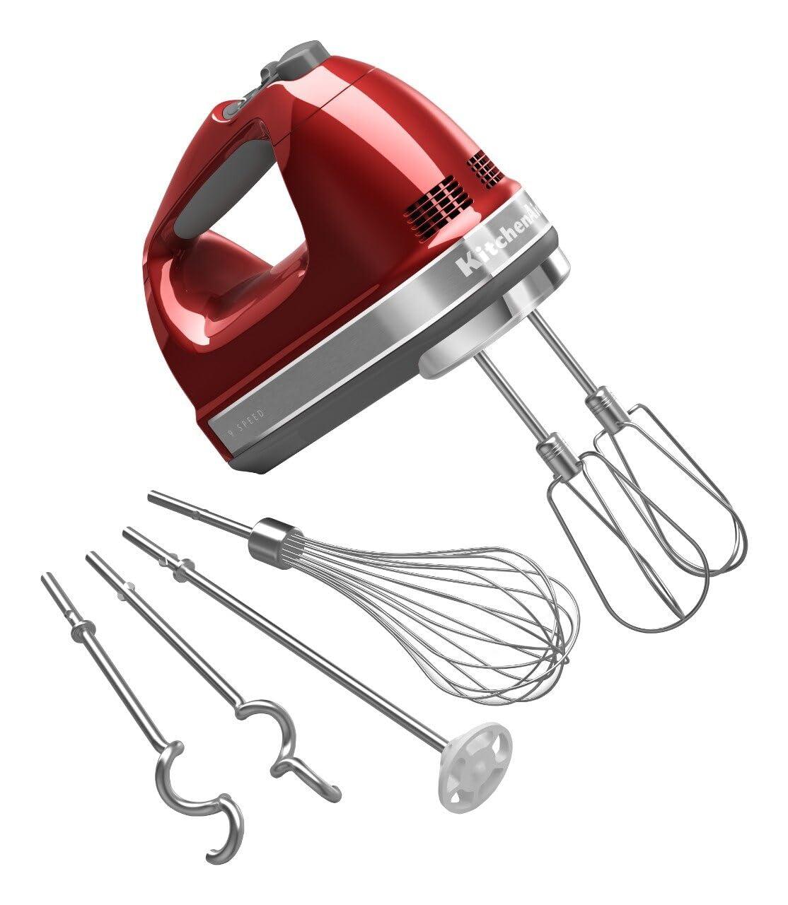 KitchenAid KitchenAid 9-Speed Digital Hand Mixer with Turbo Beater II Accessories and Pro Whisk - Candy Apple Red