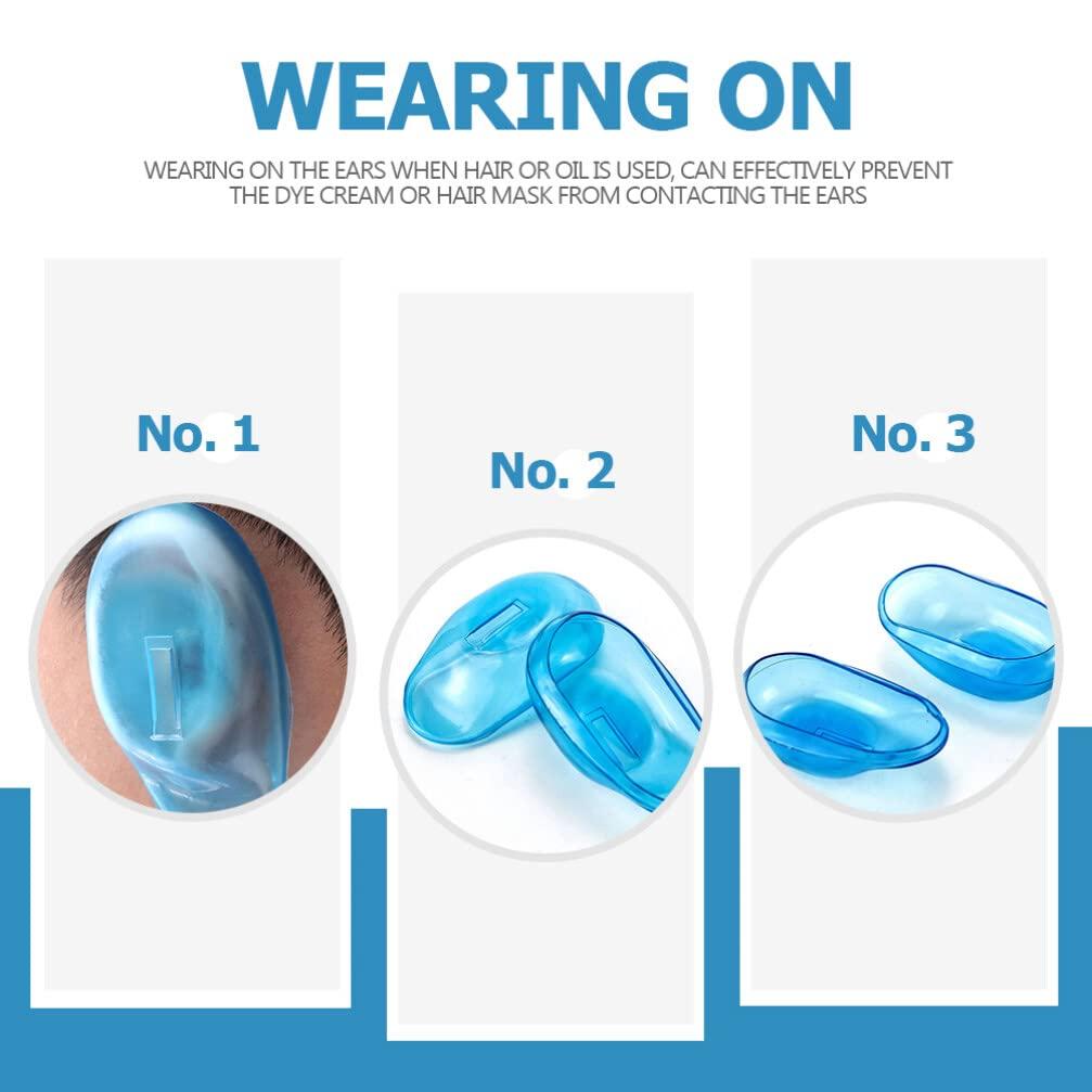 Mobestech Mobestech Universal Ear Covers for Hair Dye Silicone Hair Coloring Ear Protectors Washable Reusable