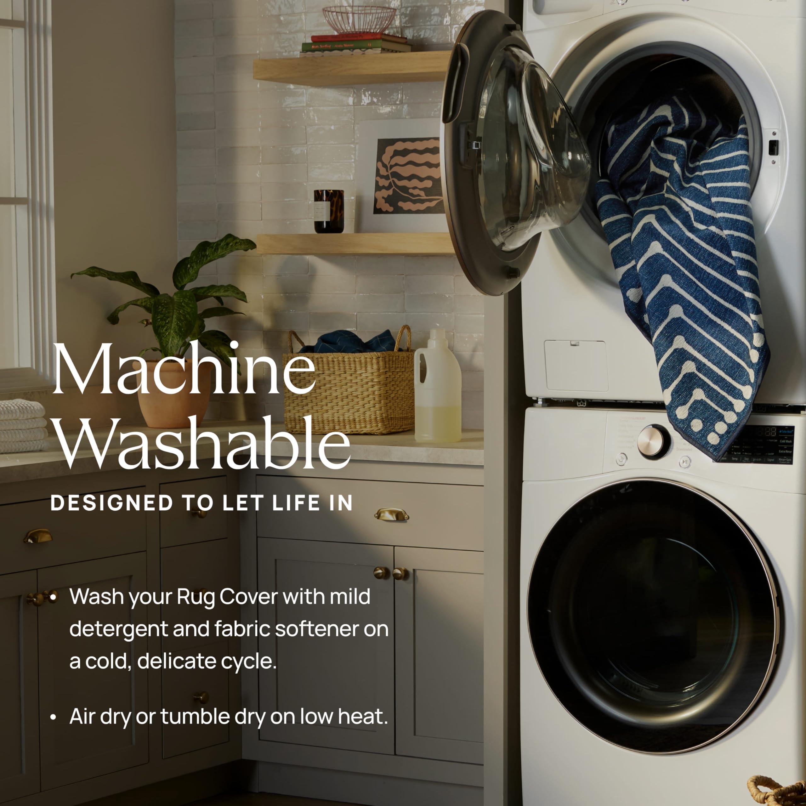 RUGGABLE RUGGABLE x Jonathan Adler Washable 6x9 Area Rug, Tiger Emerald, Premium Modern Rugs for Living Room, Bedroom, Kitchen, Office, Classroom with Gripper Non Slip Pad