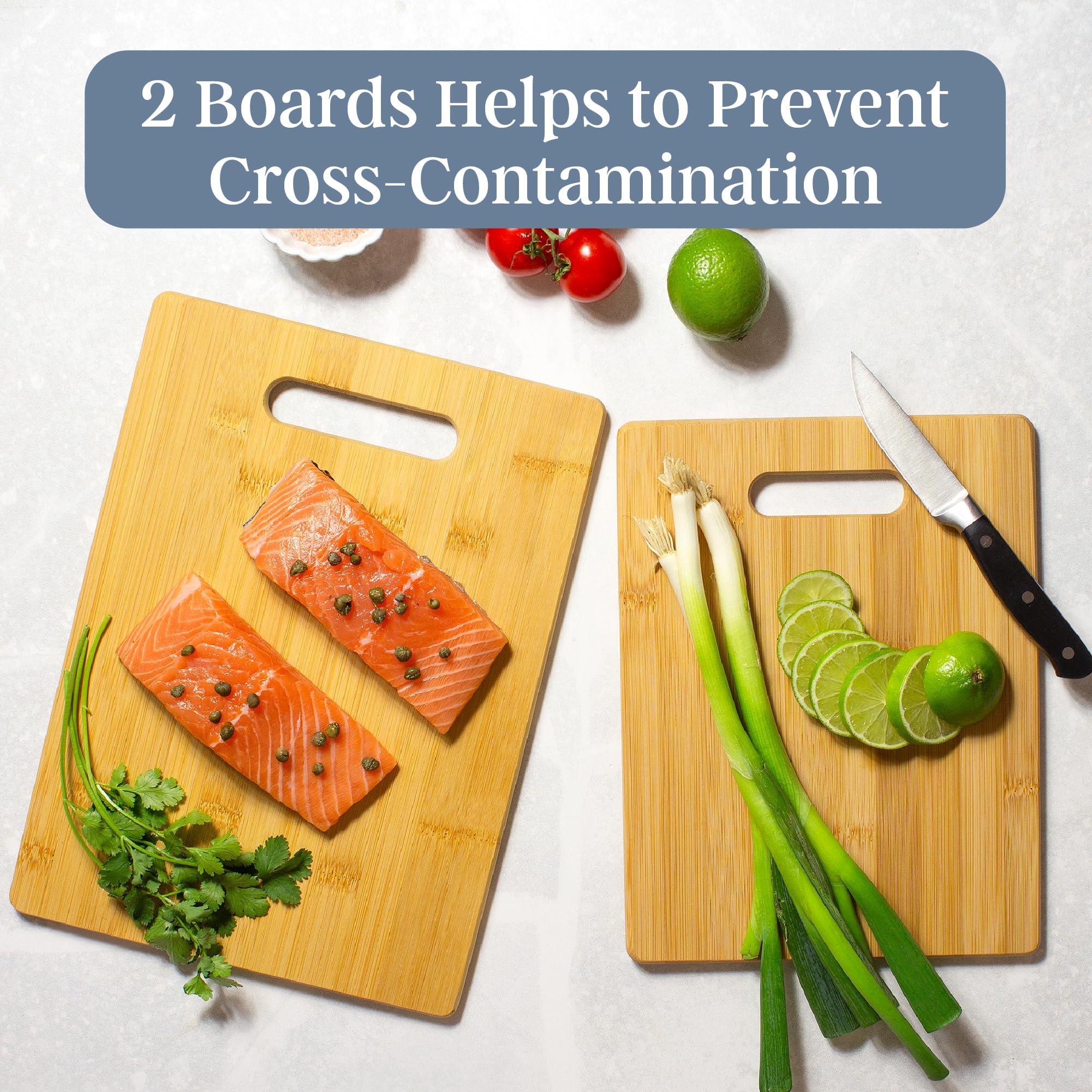 Totally Bamboo Totally Bamboo 2-Piece Cutting Board Set; 2 Assorted Sizes of Bamboo Wood Cutting Boards for Kitchen