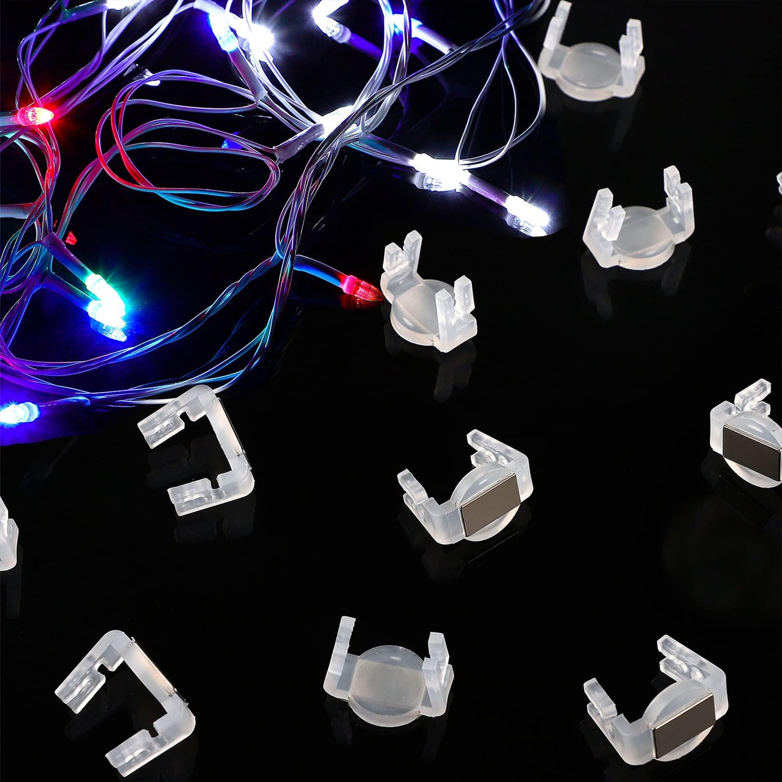 Hicarer Hicarer Magnet Clip Christmas Light Clips for C9 Holiday Lighting Sockets Outdoor Hang Hooks for Xmas Gutter Shingle Lights, White (100)