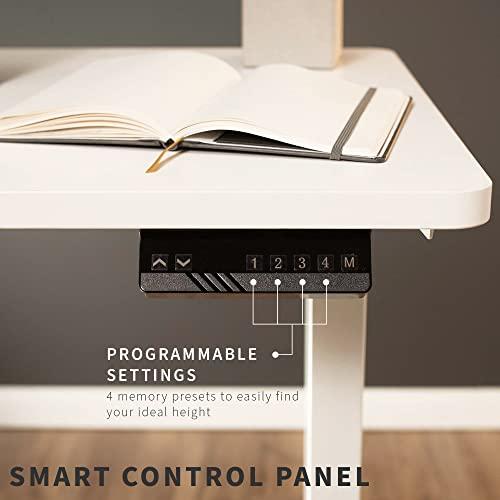 VIVO VIVO Electric Dual Motor Standing Desk Frame for 43 to 79 inch Table Tops, Frame Only, Ergonomic Standing Height Adjustable Base with Push Button Memory Controller, White, DESK-V122EW