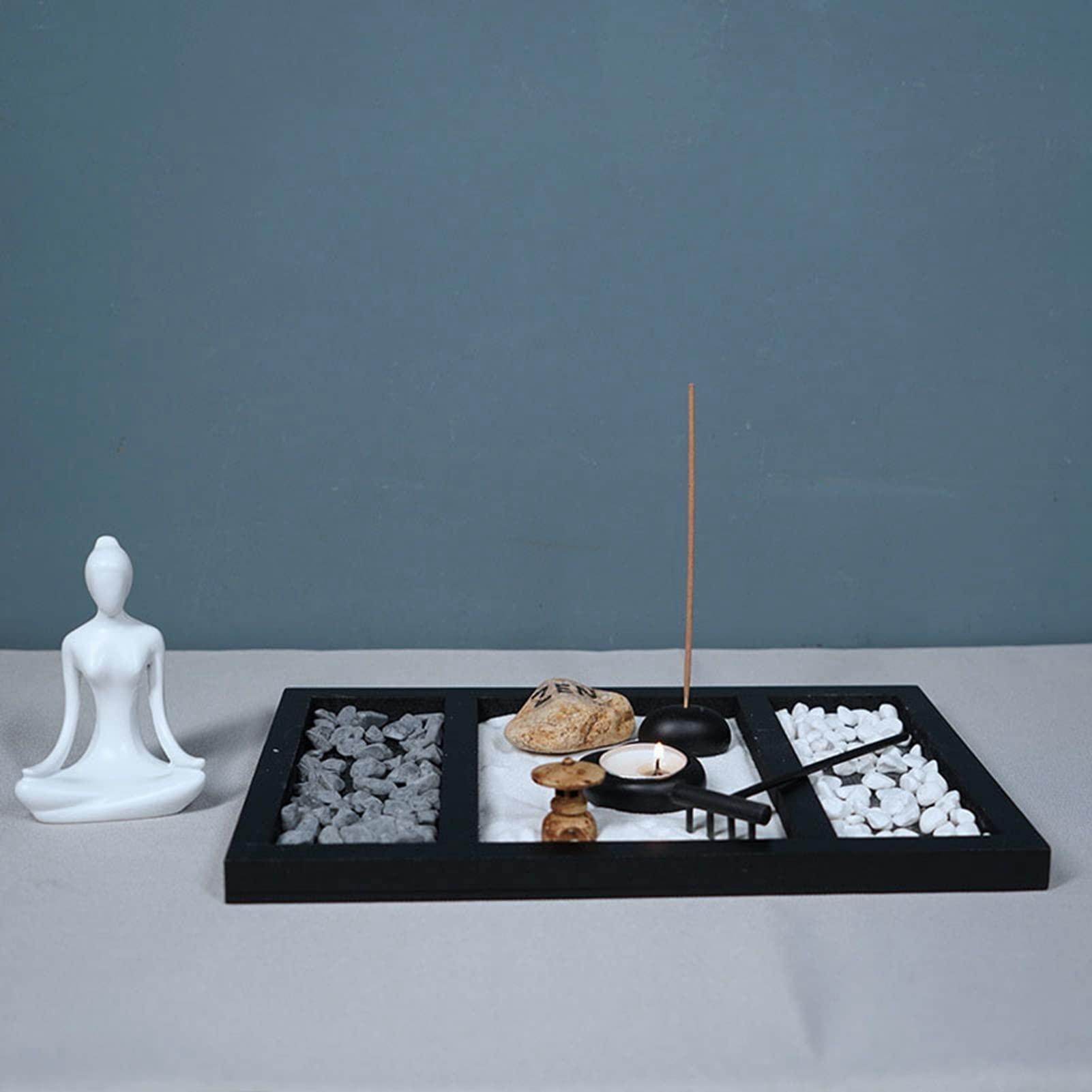 AYNEFY Religious Goods Buddhist Supplies Zen Garden Candle Holder Home Ornament Exquisite Beautiful Zen Stone Candle Holder Table Decoration for Meditation Relaxation Zen Garden Candle