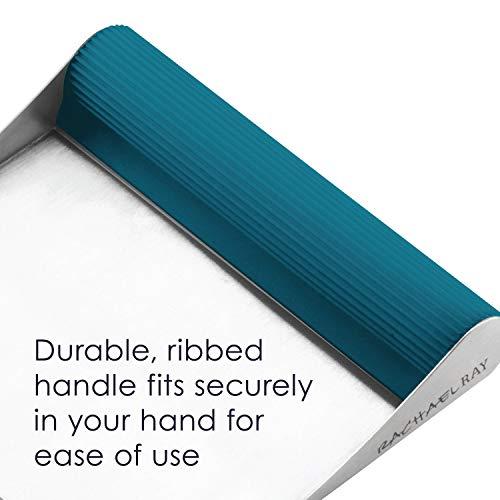 Rachael Ray Rachael Ray Tools and Gadgets Stainless Steel Pastry Scraper / Bench Scrape / Kitchen Tool for Baking and Cooking / Dishwasher Safe, Sea Salt Gray, 6x5x1in