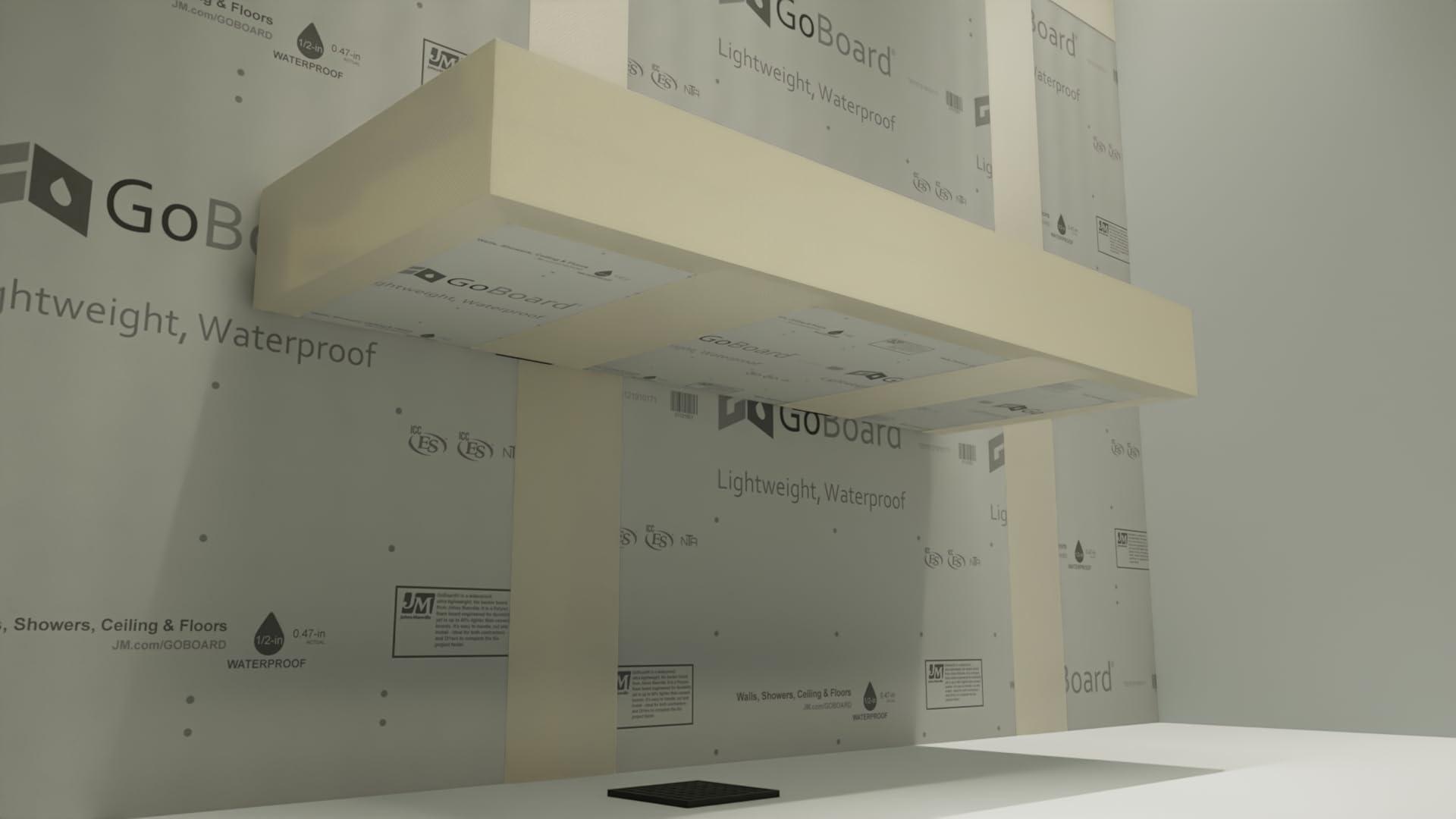 The Original Granite Bracket Floating Shower Bench Kit with GoBoard - Original Shower Bench Bracket (12x24)