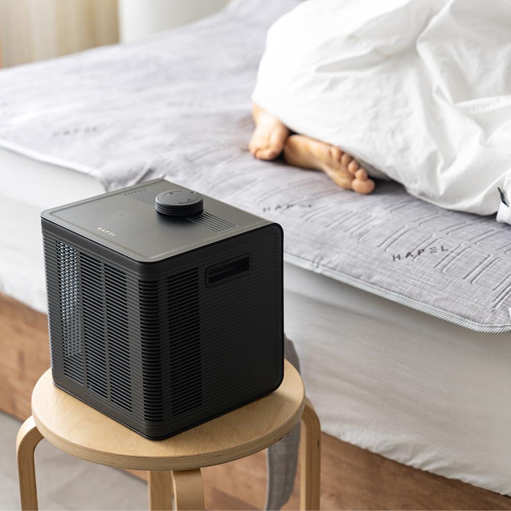 ZIOSTAND HAPEL Sleep Care Cooling & Heating Mattress Pad with Air Filtration & UV Technology 4 Season Use Energy Efficient Ideal for Comfortable Sleep Fits Single - Black