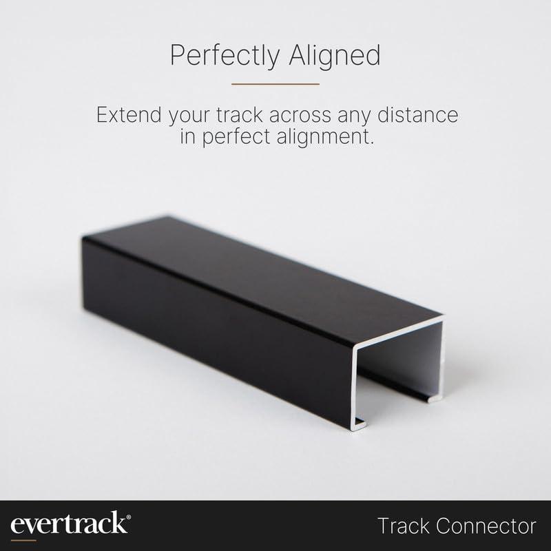 EverTrack EverTrack Curtain Track - Ceiling Mounted Curtain Rail for Curtains, Drapes, and Room Dividers - USA Made - Small (8 Feet), Jet Black