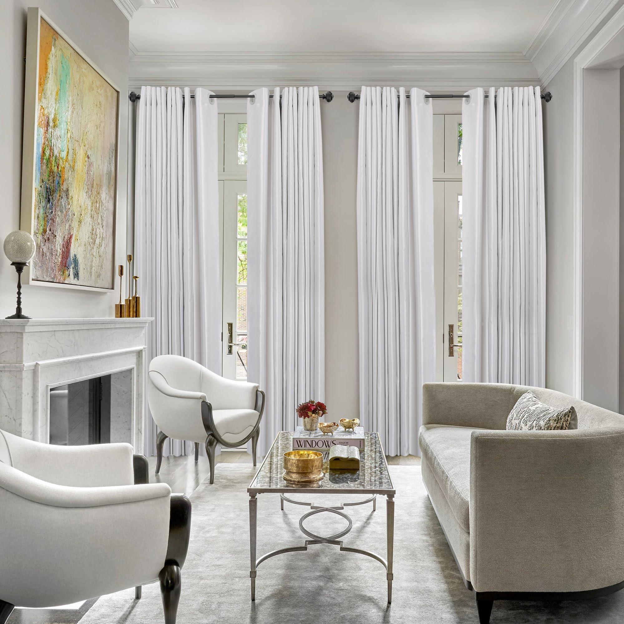 Utopia Alley UTOPIA ALLEY 3/4 Inch Curtain Rod - Curtain Rods For Windows 28 to 48 Inch, Adjustable Drapery Rods, Black Curtain Rods, Bedroom & Living Room Decorative Curtain Rods, Tapestry Poles (Black, 28"-48")