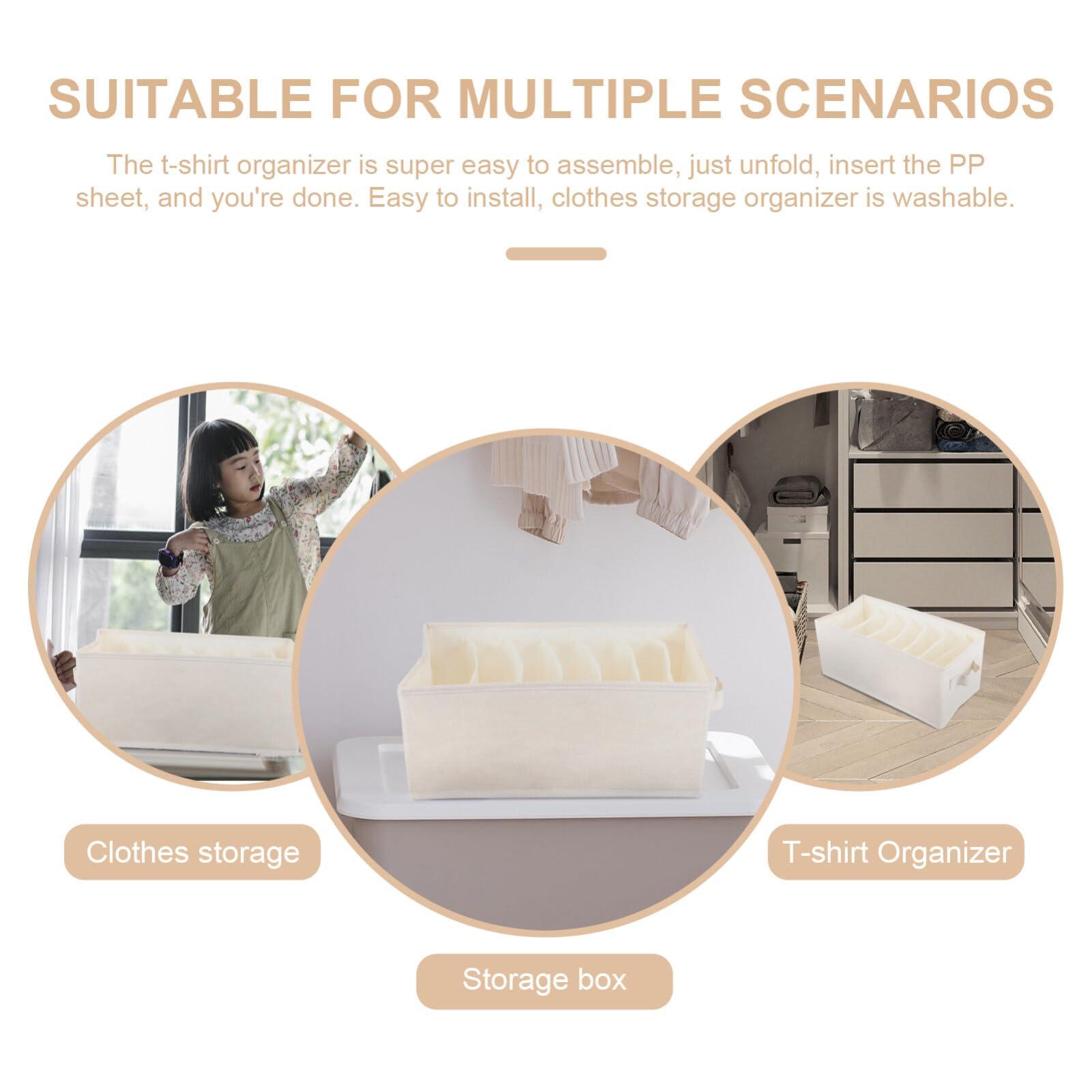 Alipis Alipis Drawer Divider Storage Bin Small Drawer Organizer Folding Clothes Portable Clothes Closet Underwear Storage Drawers Clothing Drawer Storage Box Cotton Linen Shirt Baby