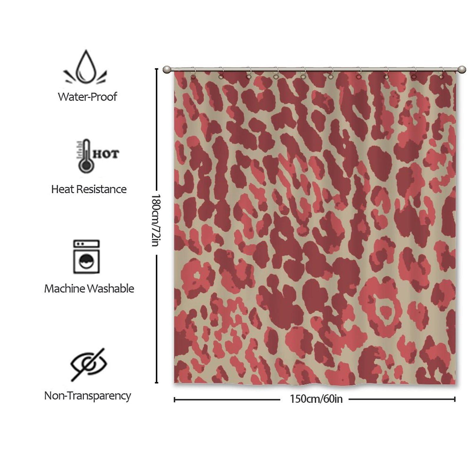 Yinrune Yinrune Cheetah Leopard Print Shower Curtain Animal Antelope Shower Curtains Rustic Shower Curtain 60x72in Shower Curtain Liner Polyester Fabric Shower Curtain Set with Hooks Washable Durable