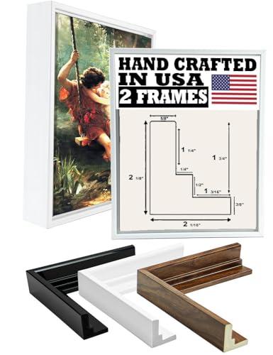 WHOLESALE ARTS AND FRAMES WHOLESALE ARTS AND FRAMES Floater Picture Frame Set of 2. 24x30 White 2-1/8\" Polystyrene Floating Frame for 0.75 1.5 1.75 Stretched Canvas Wholesaleartsframes-com 3592 Series Made in USA
