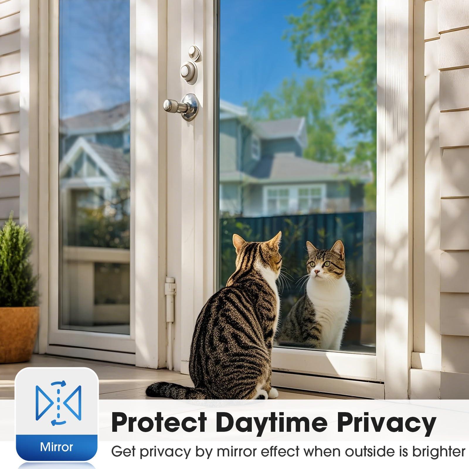 Coavas Coavas One Way Privacy Window Film, Daytime Window Film See Out Not in, Reflective Window Tint Heat Blocking, Static Cling for Home Office, 35.4 Inch X 9.8 Feet