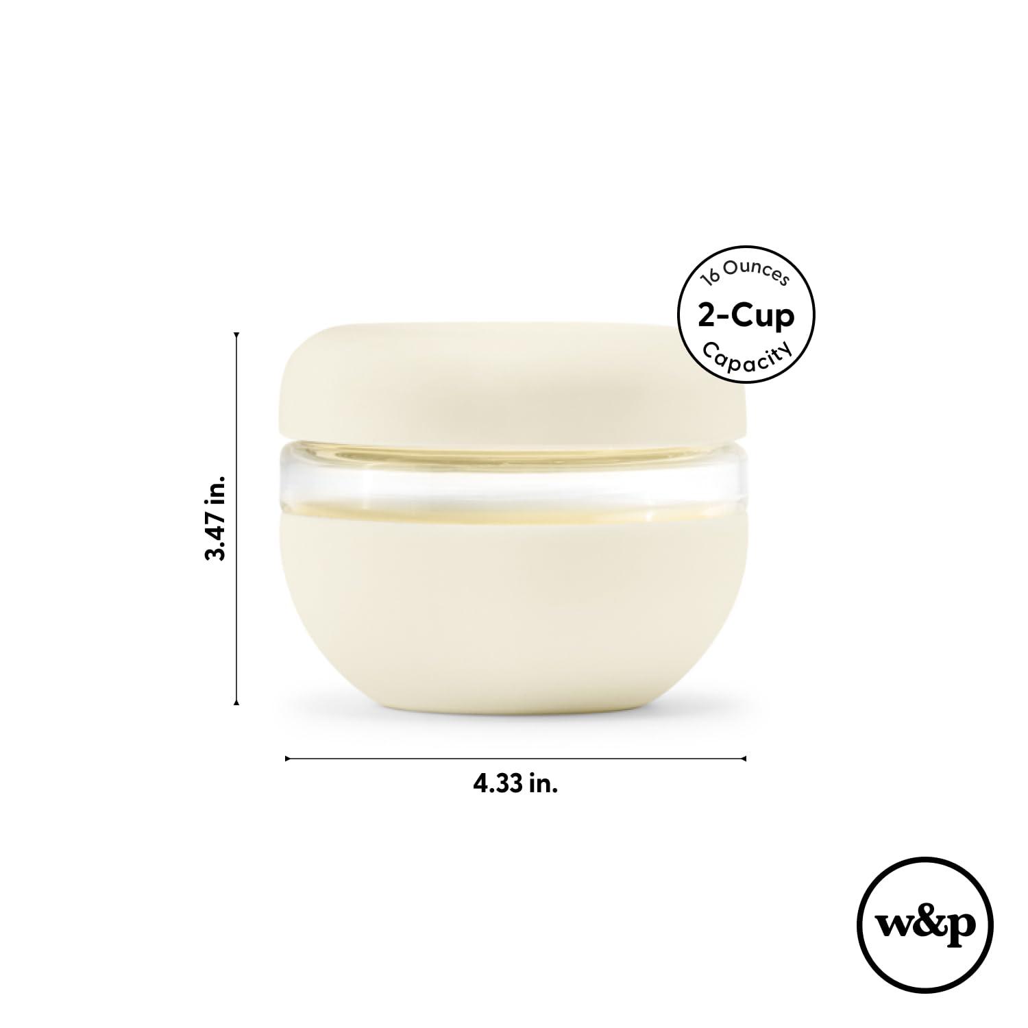 W&P W&P Porter Seal Tight Glass Food Storage Container with Lid, Terrazzo Cream 16oz, Leak & Spill Proof Meal Prep Container, Microwave & Dishwasher Safe, Borosilicate Glass