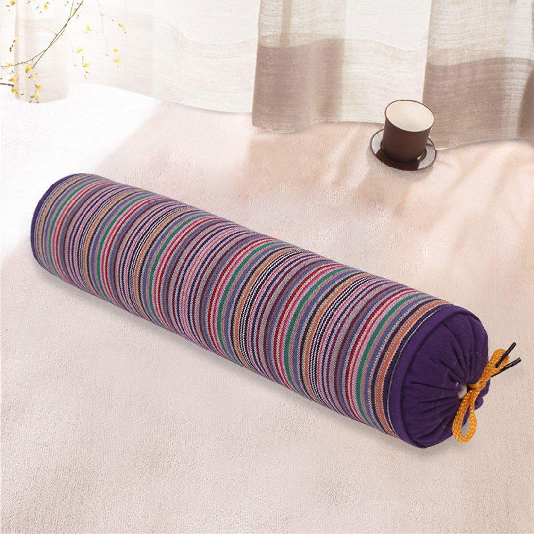 Levoberg Levoberg Round Buckwheat Hull Pillow Neck Roll Pillow Cervical Support Pillow with Removable Cotton Cover for Sleeping