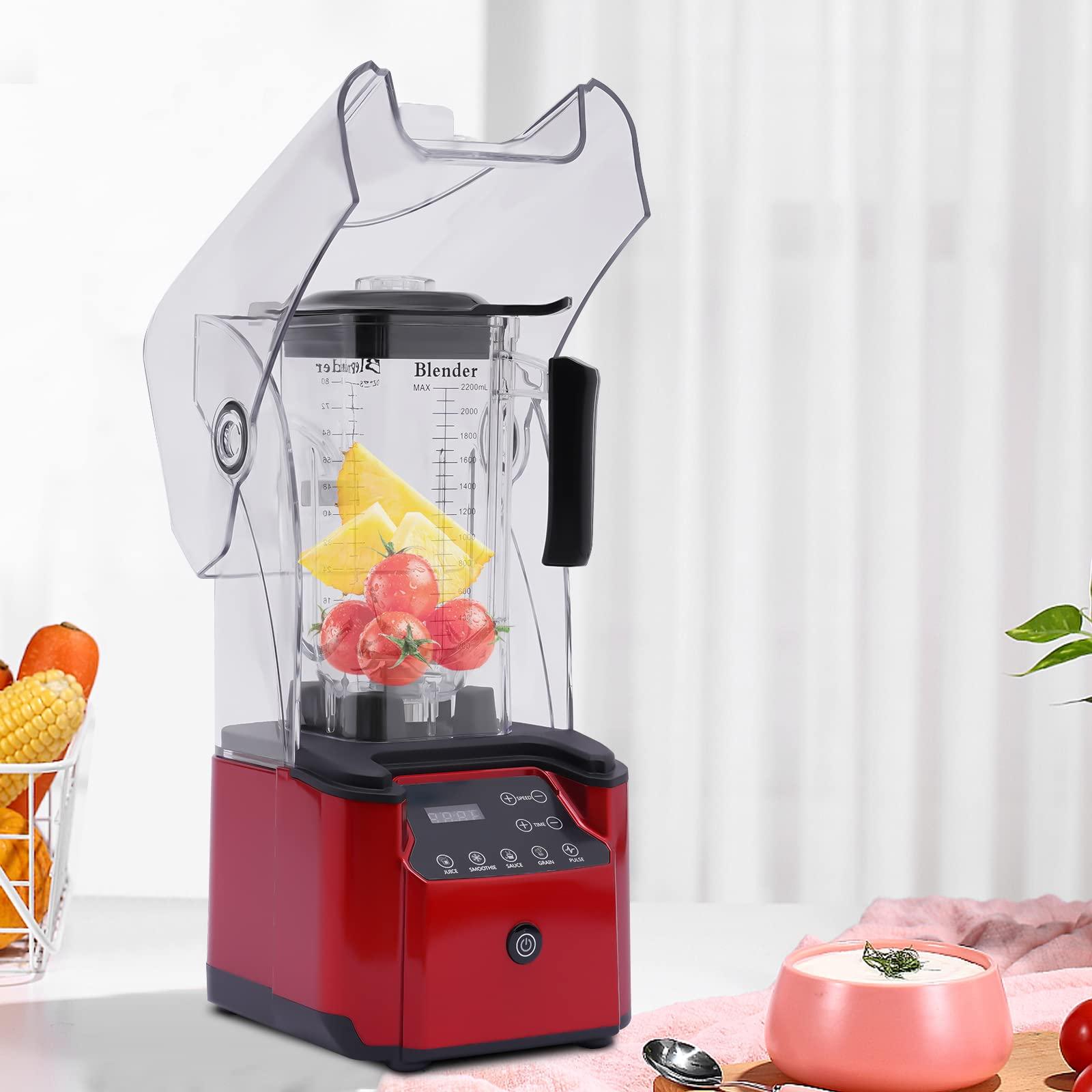LOYALHEARTDY Commercial Blender, 2200W 2.2L Professional Touch Blender Sound-proof Safety Cover Juicer Smart Smoothie Maker Mixer