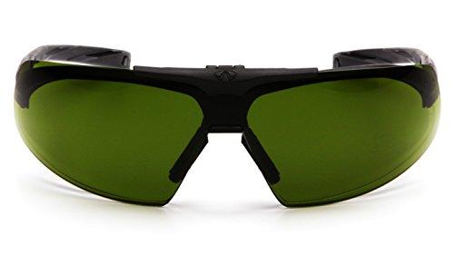 Pyramex Safety Pyramex Onix Plus Safety Eyewear, Clear Anti-Fog Lens 3.0 Ir Filter Flip Lens With Black Frame