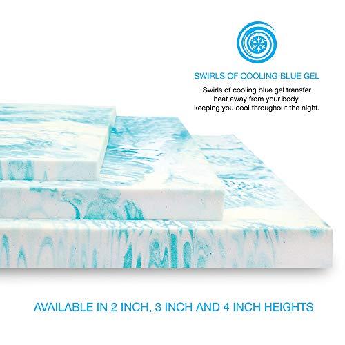 BioPEDIC BioPEDIC 2-Inch King Size Mattress Topper, iCOOL Tech and Gel Swirl Medium Plush Memory Foam Mattress Topper, CertiPUR-US Certified, White, King Size (80\" L x 76\" W x 2\" H)