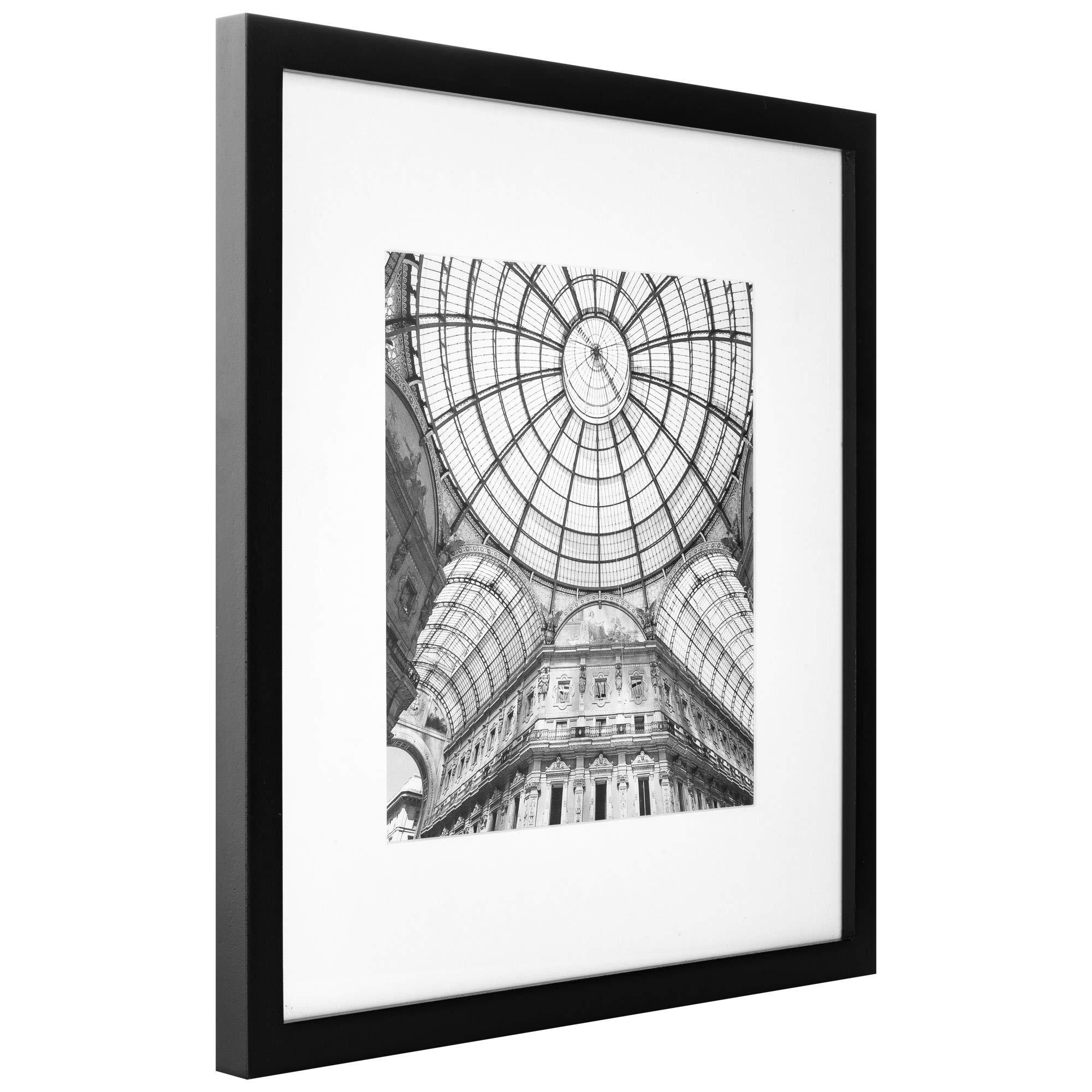 GALLERY PERFECT Gallery Perfect Black 12 Piece Square Photo Gallery Wall Picture Frame Set with Hanging Template, 16.5 x 10.2 x 16.7 inches