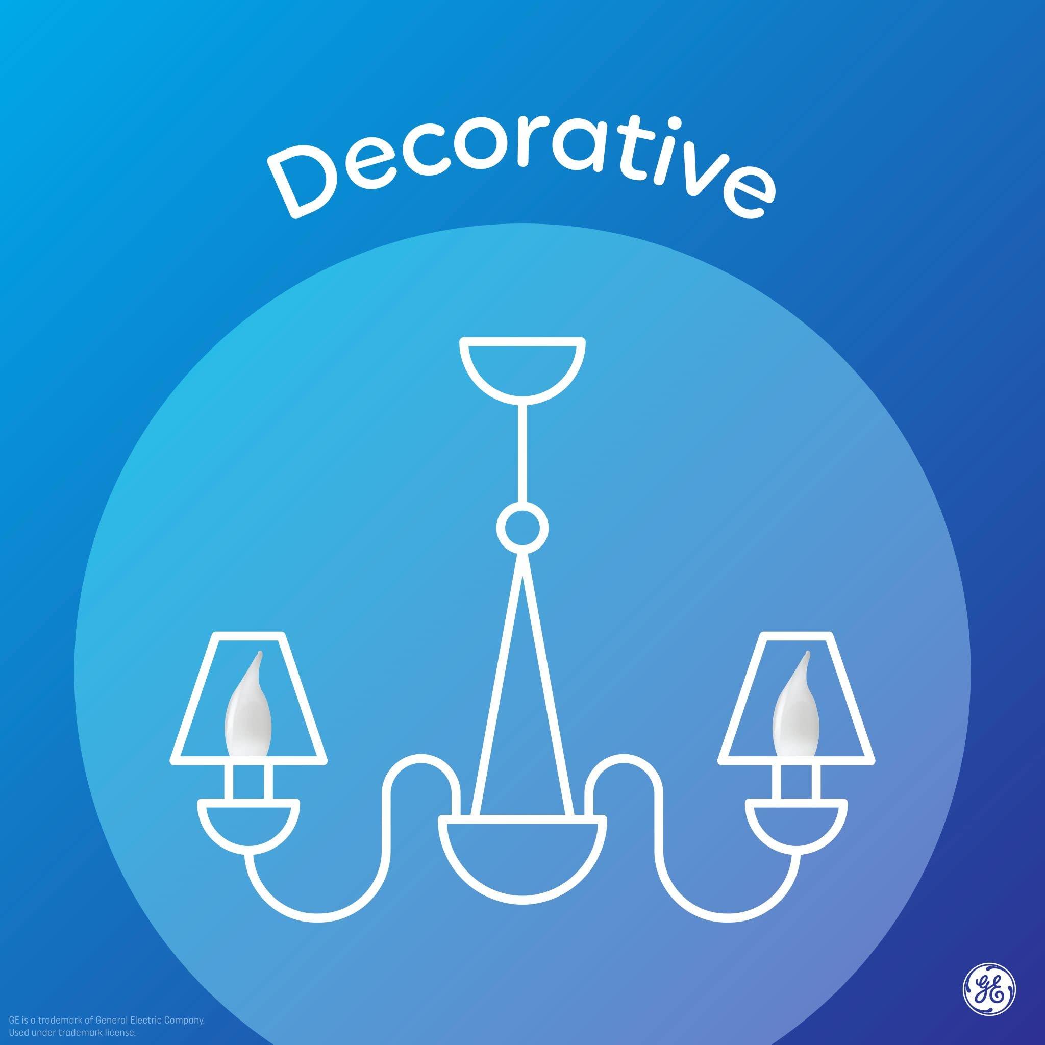 GE GE Relax LED Light Bulbs, 40 Watt, Soft White Candle Lights, Decorative Light Bulbs, Frosted, Small Base (36985), 4 Bulbs