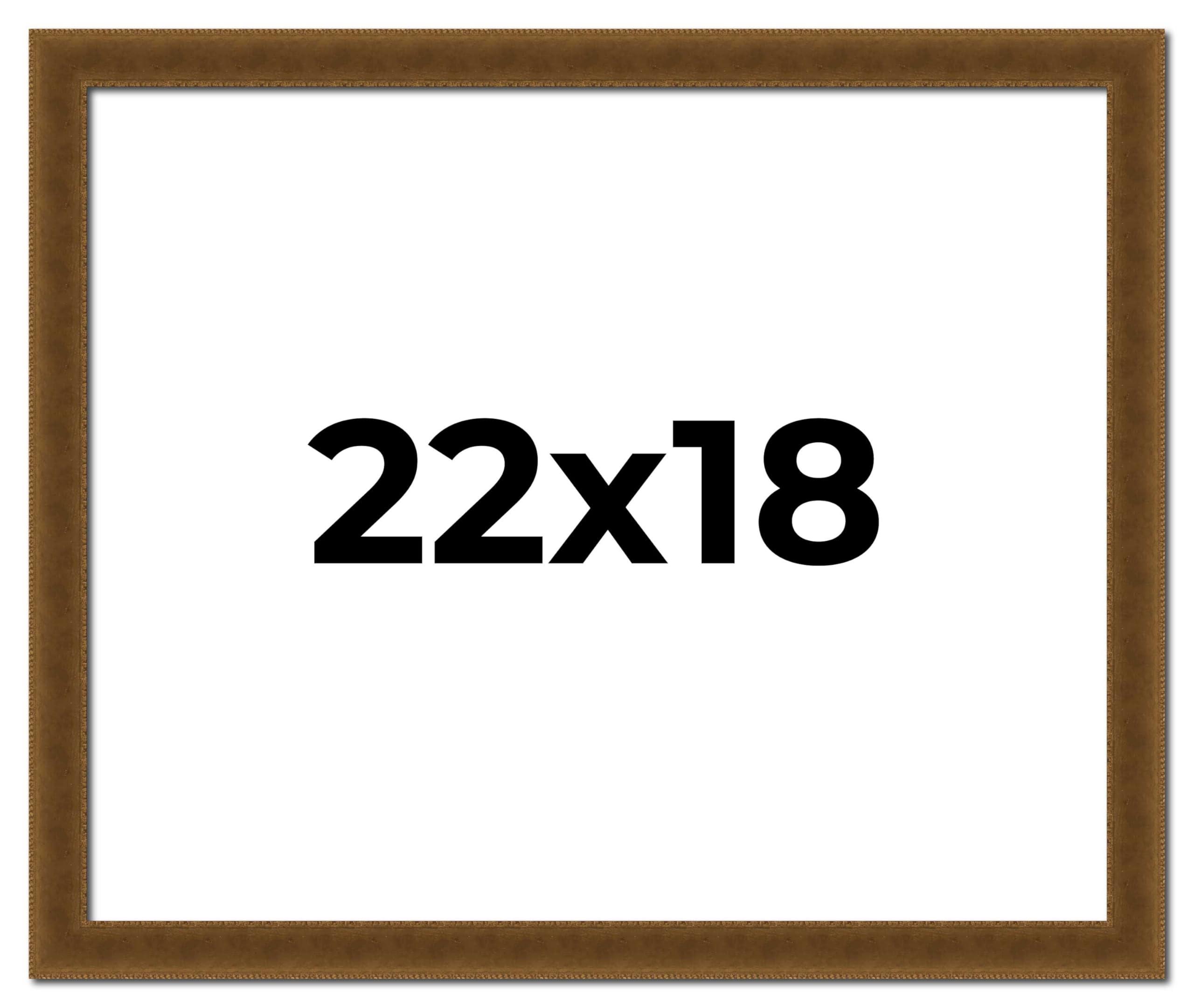 Poster Palooza Poster Palooza 22x18 Frame Gold Antique Patina Solid Wood Picture Frame | 1.25 Inch Moulding Width | with UV Acrylic Plexiglass, Foam Board Backing & Hanging Hardware Included