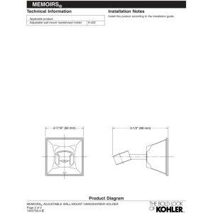 Kohler Memoirs Wall Mount Handshower Holder