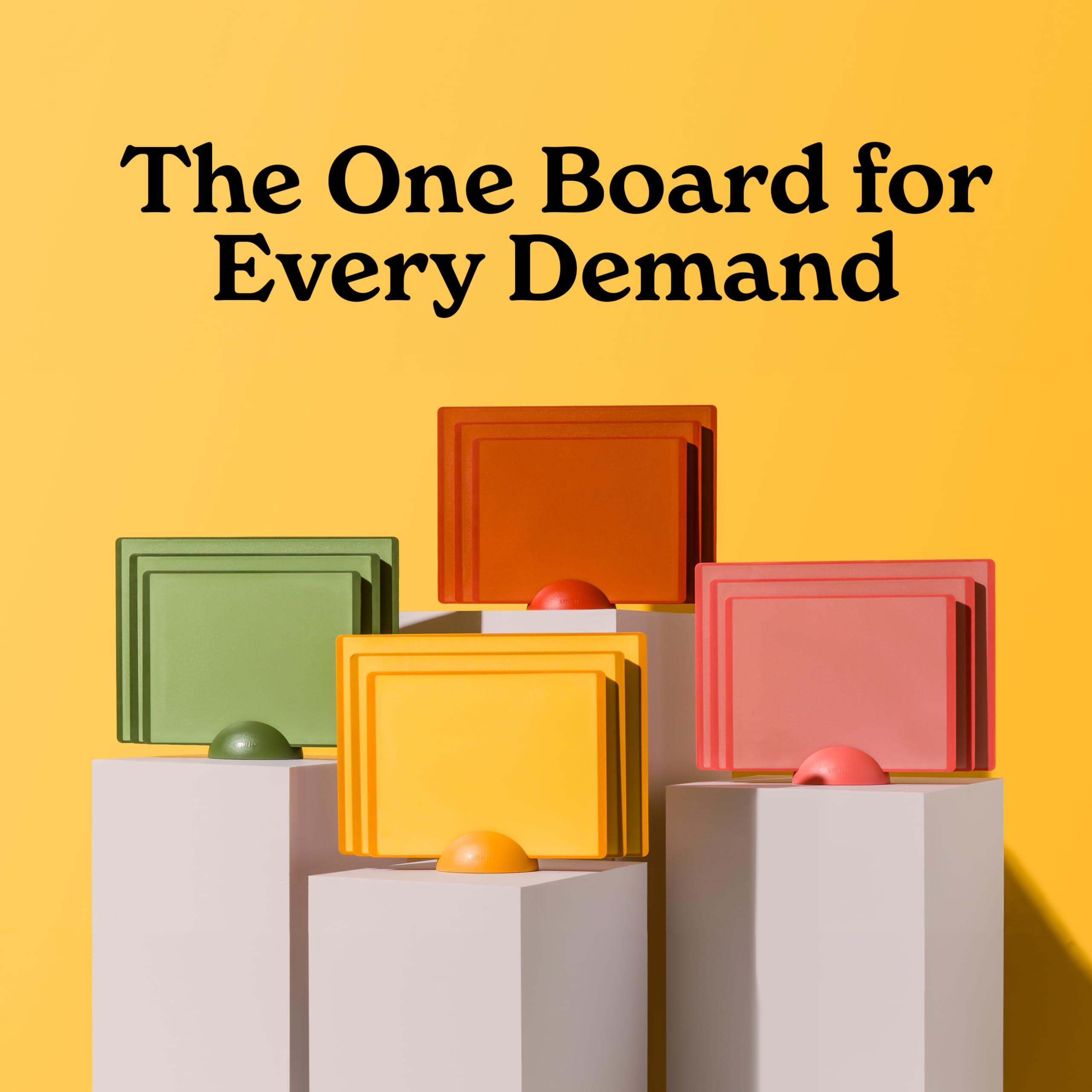 SMIRLY SMIRLY Plastic Cutting Board Set With Holder, Dishwasher Safe Plastic Cutting Boards Set for Kitchen, Cutting Boards for Kitchen - Plastic Chopping Board Set