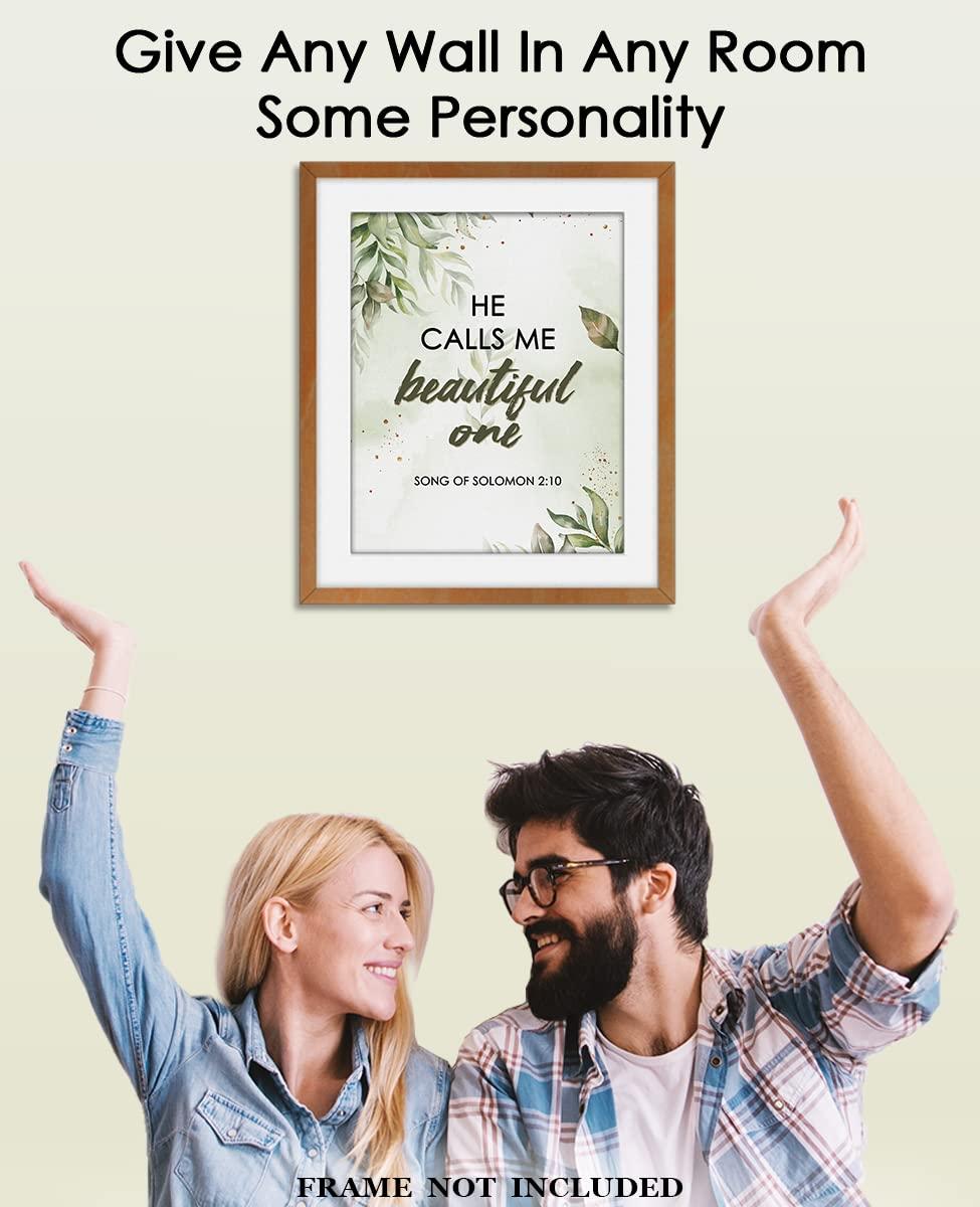 Buzz Unplugged He Calls Me Beautiful One. Song of Solomon 2:10 - Inspirational Bible Verses, Christian Scripture Positive Quotes, Religious Bible Verse Wall Art Decor For Home & Office | Unframed Posters 11x14\"