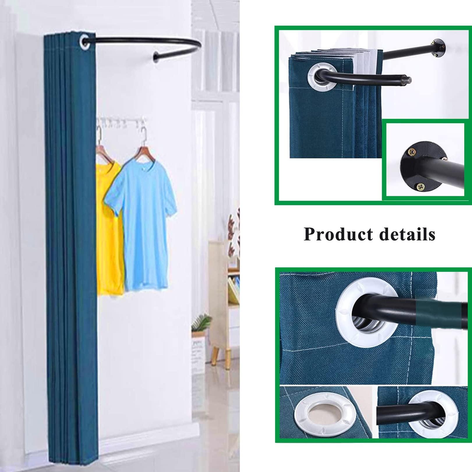 WXZX Clothing Store Fitting Room,U-Dressing Room,portable Simple Mobile Changing Room High Shading Rate Curtain Kit,Area Metal Track Locker Room For Shopping Malls,for Office Outdoor Activity And The Mall