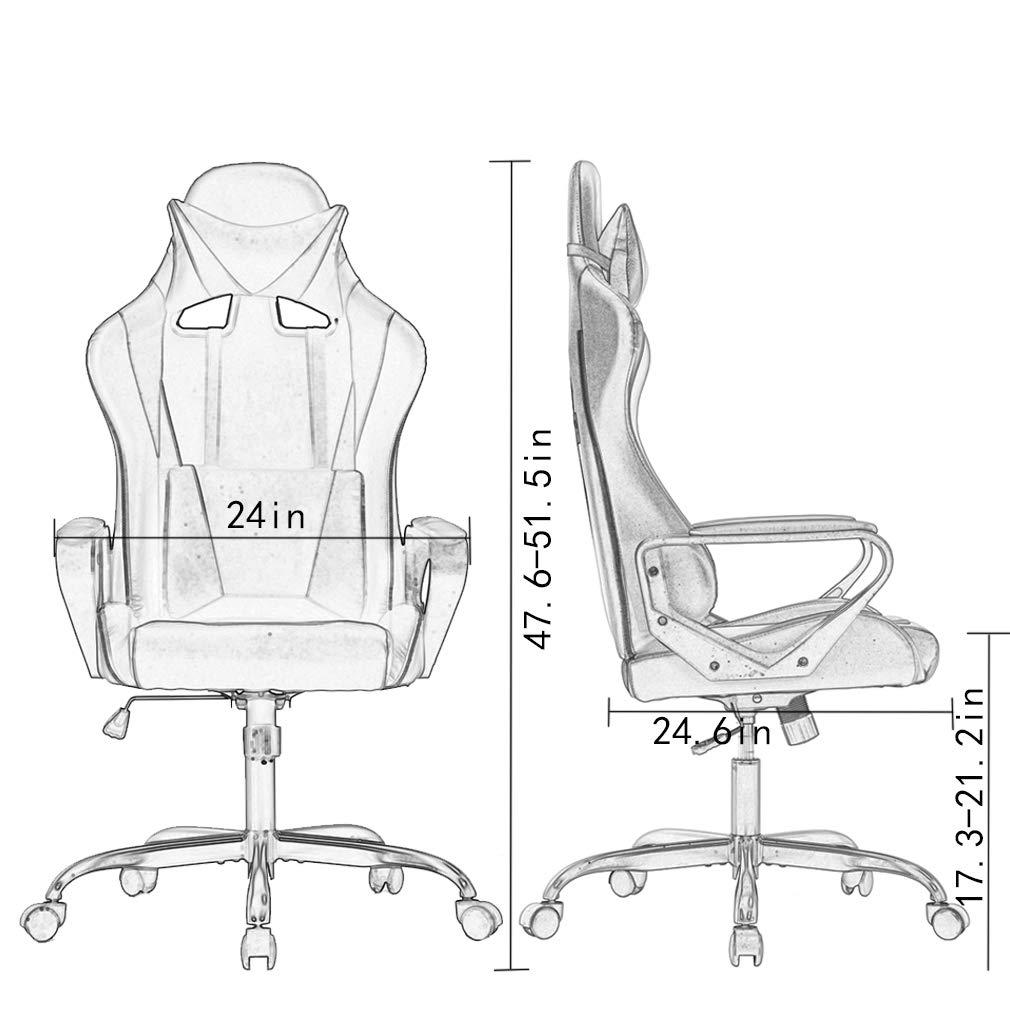 BestOffice PC Gaming Chair Ergonomic Office Chair Cheap Desk Chair Executive Task Computer Chair Back Support Modern Executive Adjustable Arms Rolling Swivel Chair for Women, Men