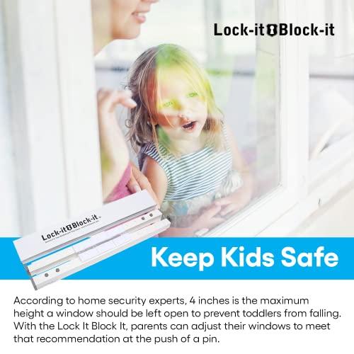The Lock-It Block-It The Lock-it Block-it Extra Long (1 Device) Home Security Adjustable Window Security Bars/Window Lock Bar, Security Bar for Sliding Glass Door, Child Safety Lock & Sliding Patio Door Security Bar