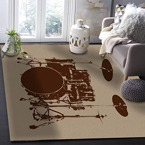 Generic Co., Ltd. Jazz Drum Large Area Rugs, Music Equipment Runner Rugs, Non-Slip Floor Throw Mat, Rectangle Carpet for Living Room, Bedroom, Hallway Front Entrance, Kitchen, Dining, 5' x 8'