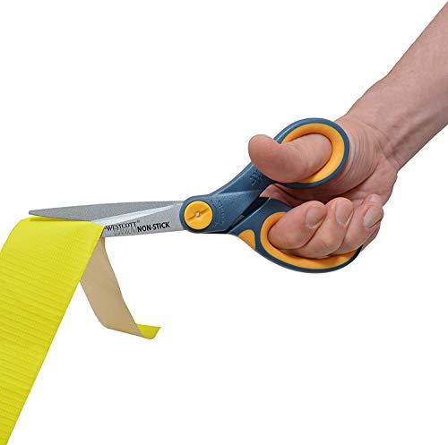 Westcott Westcott 8" Titanium-Bonded Non-Stick Scissors For Office & Home, Gray/Yellow, 3 Pack (15454)