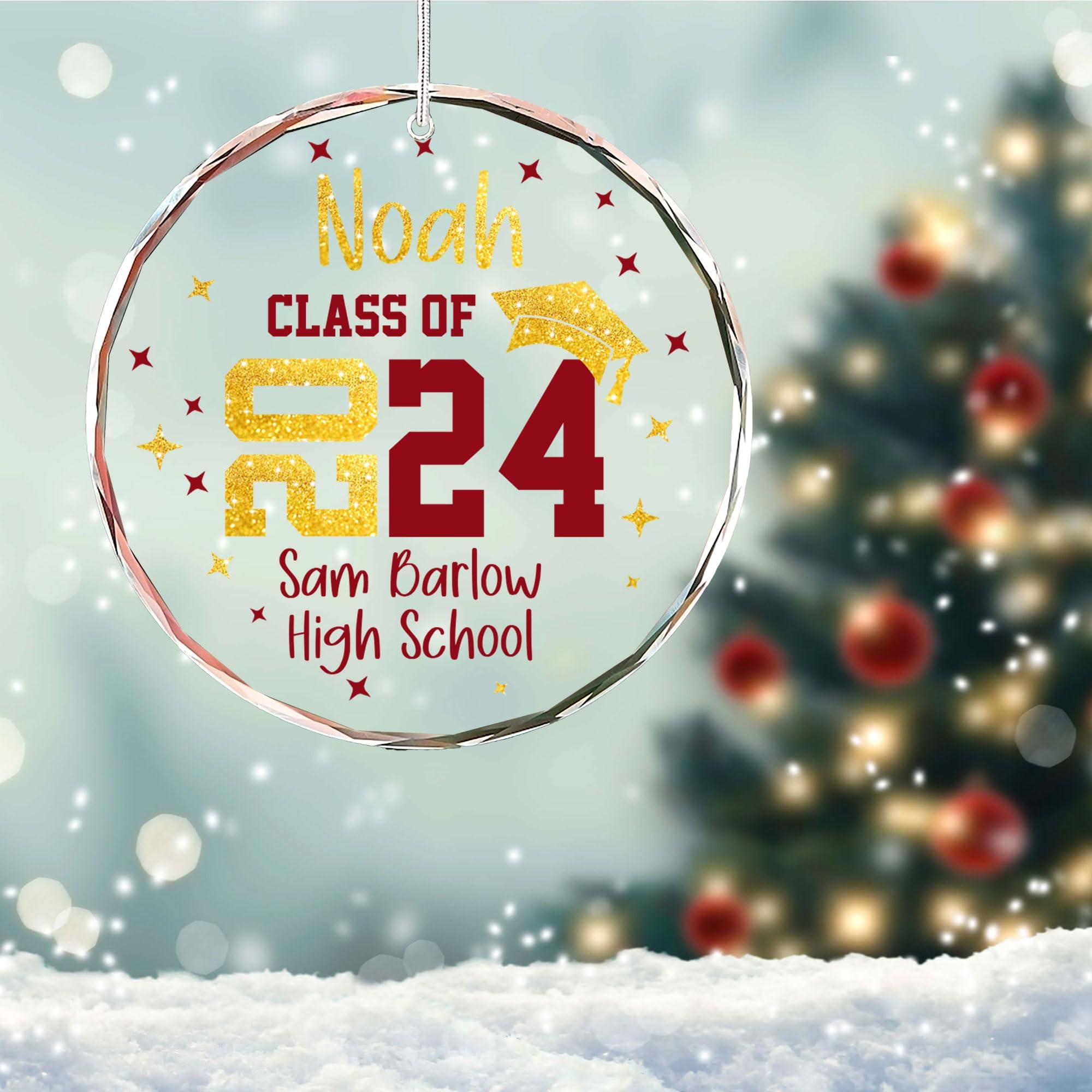 MDPrints Global Graduation Gifts for Her, Personalized Graduation Christmas Ornaments, Gift for High School Senior Graduate Class of 2024 2025 (Graduation Class of)