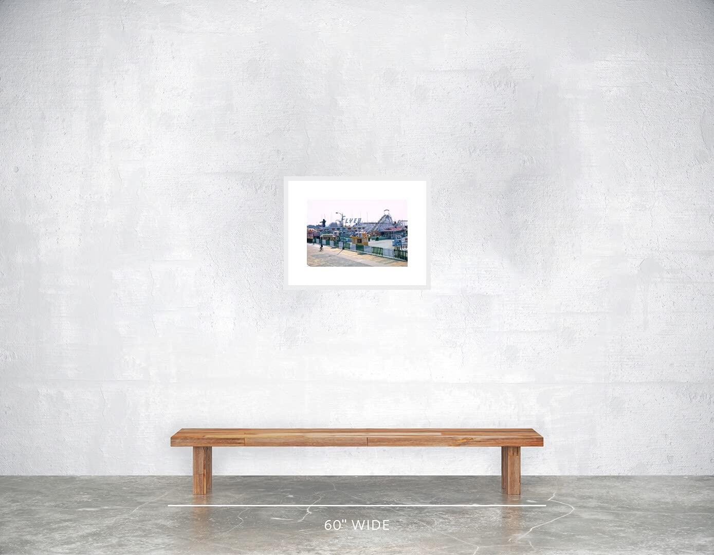 LIVESTOCK LIVESTOCK Vintage Wall Art - Morey\'s Pier in Wildwood Flyer New Jersey by Famed Photographer John Margolies, Americana Wall Decor New Jersey Poster, Walnut frame, 5.5 x 8 print in 9.5 x 12 frame