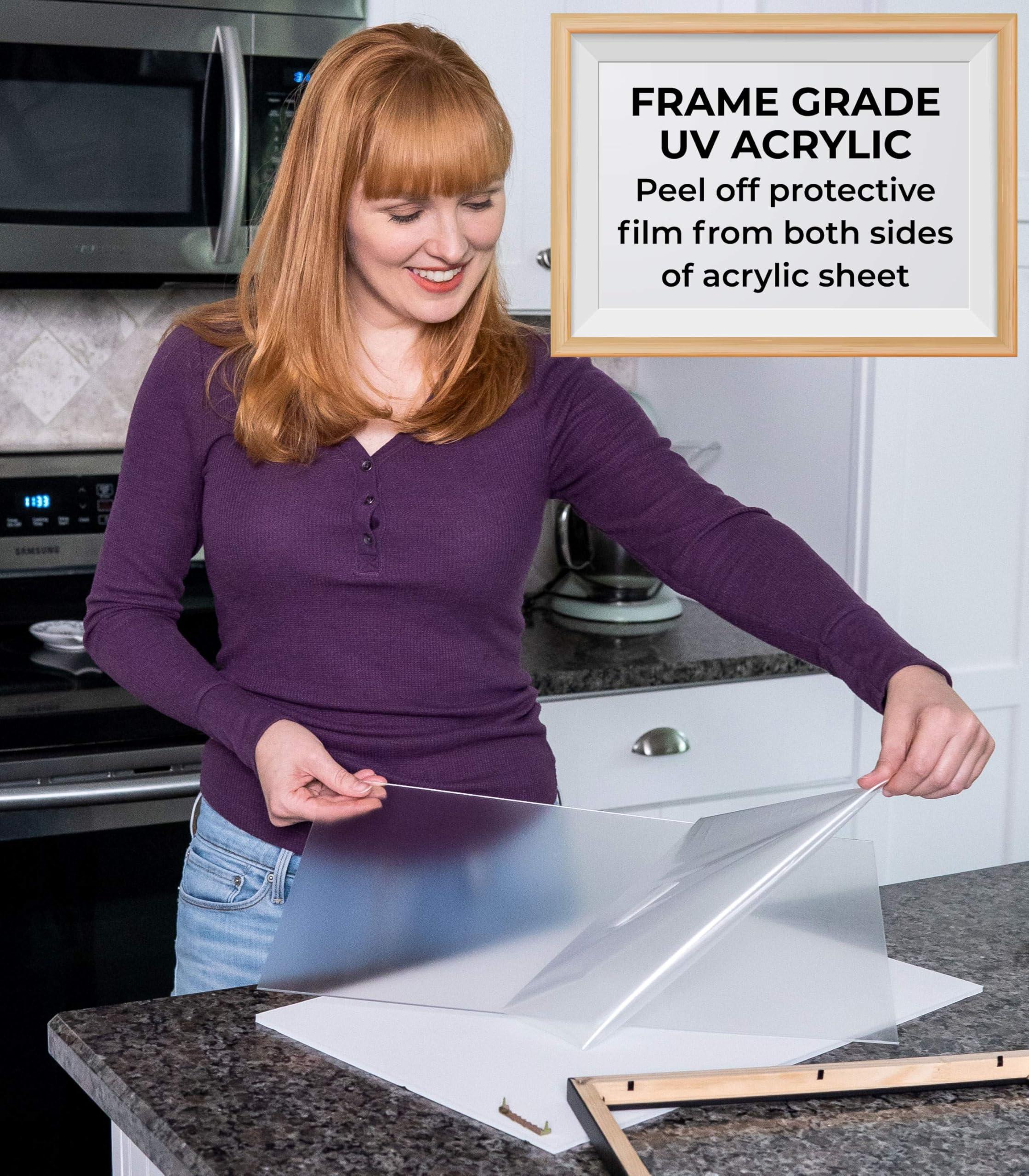 Poster Palooza Poster Palooza 12x20 Frame Brown Cherry Solid Wood Picture Frame | 1.75 Inch Moulding Width | with UV Acrylic Plexiglass, Foam Board Backing & Hanging Hardware Included