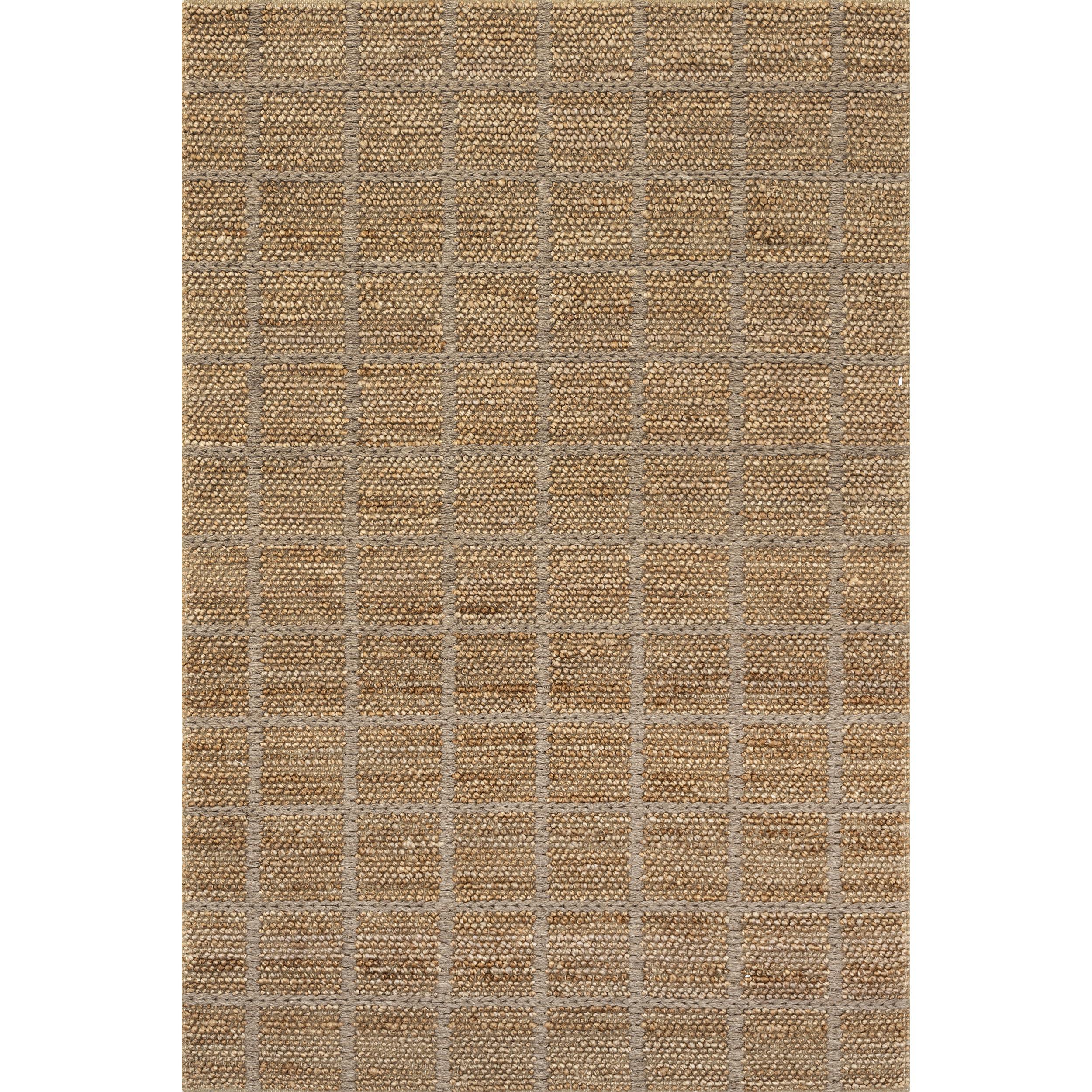 Rugs USA Rugs USA x Arvin Olano Penni Checked Jute and Wool Area Rug, 9x12, Natural