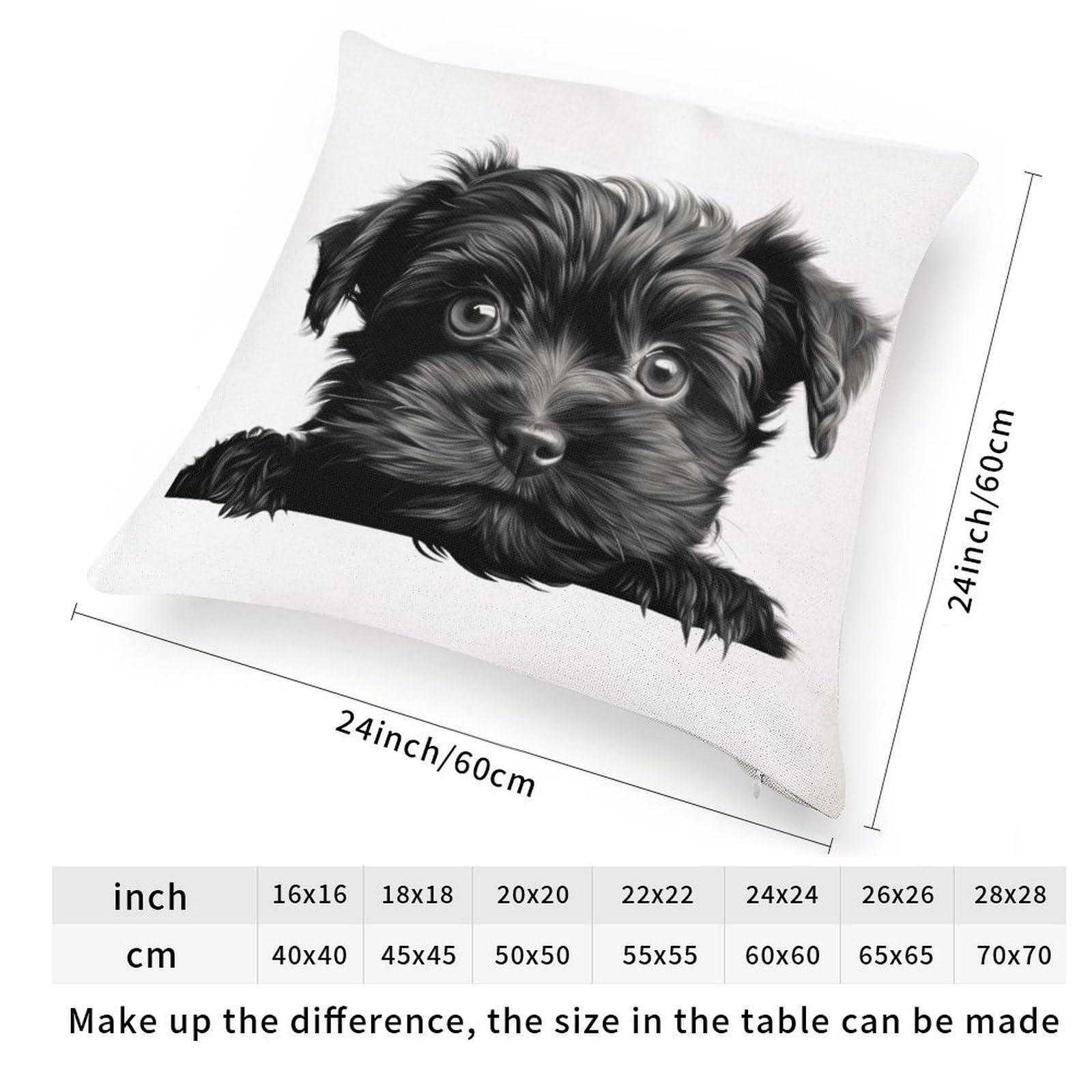 WoGuangis WoGuangis Dog Lover Gift Pet Cushion Covers Affenpinscher Decorative Pillow Covers Affenpinscher Cute Funny Peeking Dog Puppy Throw Pillow Covers with Zipper for Sofa Living Room 24x24in