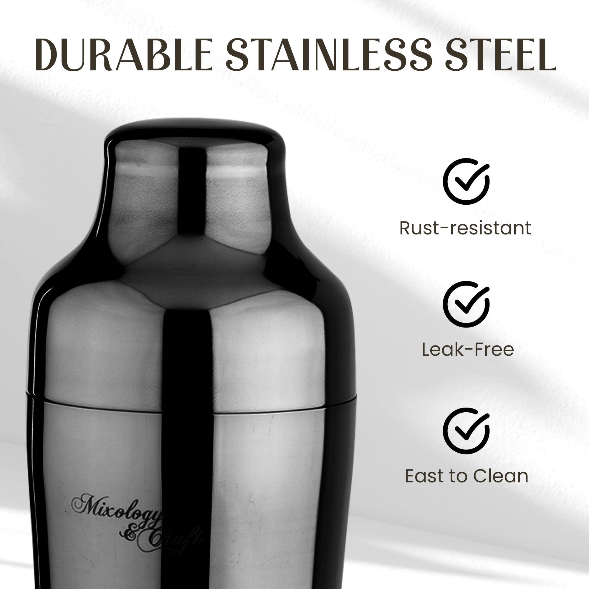 Mixology & Craft Mixology & Craft Bartender Kit: 10-Piece Bar Tool Set with Bamboo Stand | Perfect Home Bartending Kit and Martini Cocktail Shaker Set Great Drink Mixing Experience | Fun Housewarming Gift (Gun-Metal)