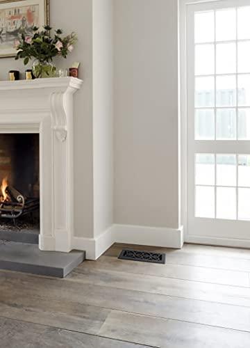 Decor Grates Decor Grates ST410 Scroll Design Floor Register, 4x10 Inches, Textured Black