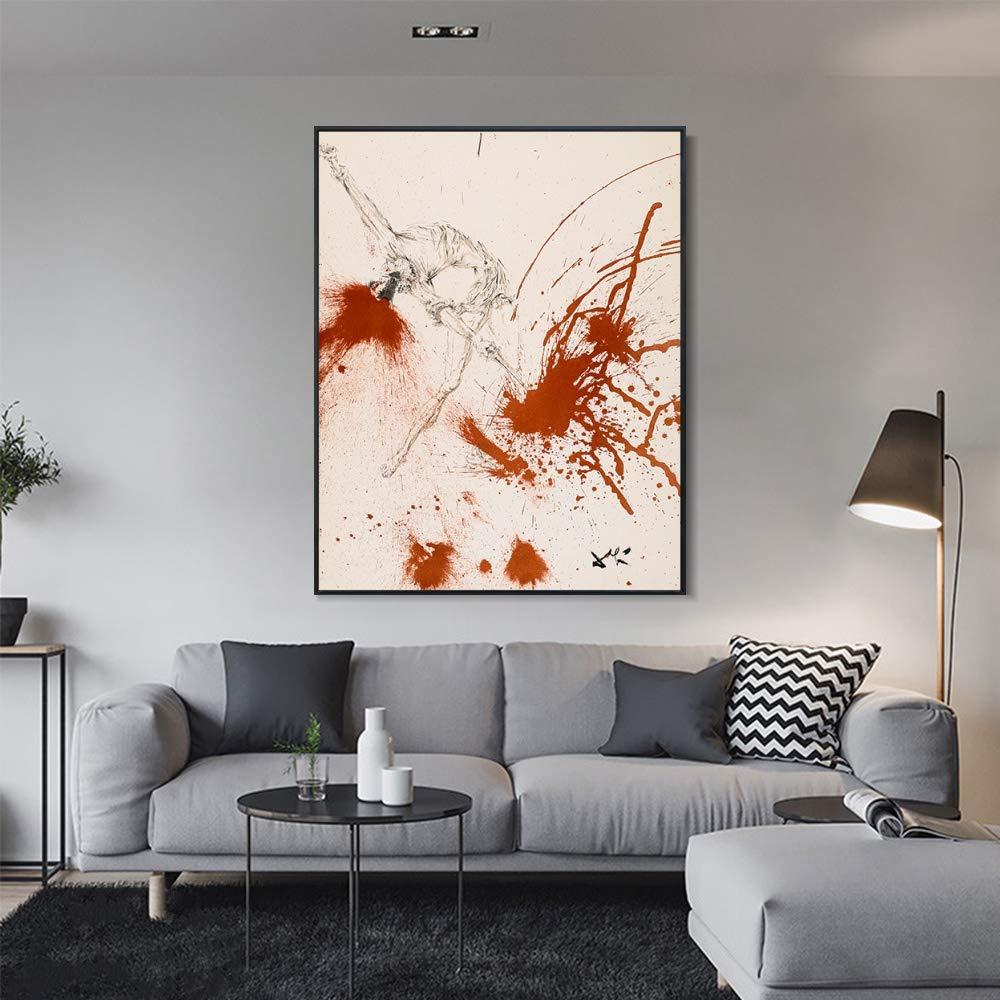 INVIN ART INVIN ART Framed Canvas Series#034 by Salvador Dal Wall Art Living Room Home Office Decorations(Black Slim Frame,24"x32")