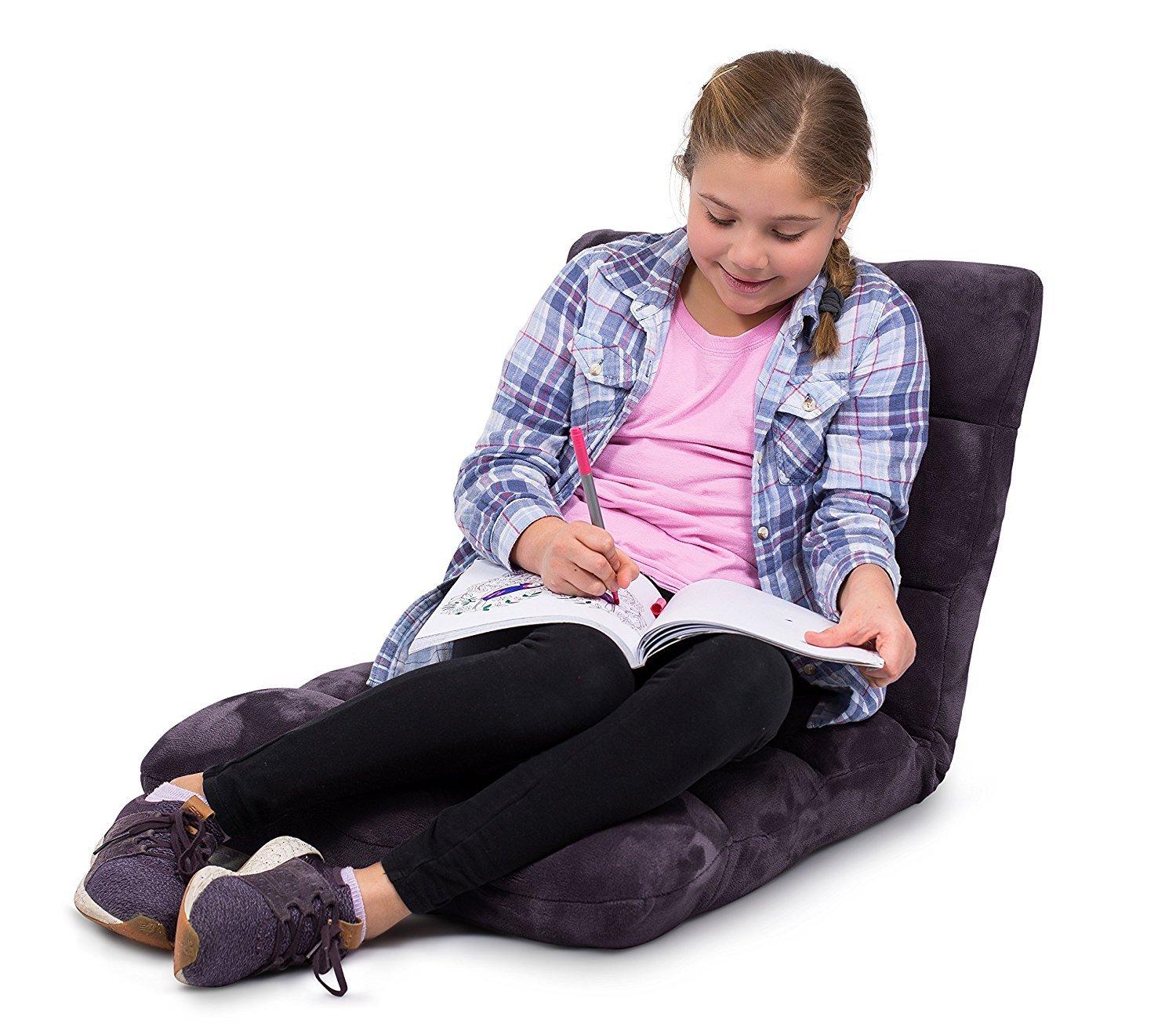 BIRDROCK HOME BIRDROCK HOME Adjustable Memory Foam Floor Chair - Ideal for Gaming, Reading, Meditation - Comfortable and Versatile - Suitable for Kids and Teenagers - Comfy Foldable Floor Seat - Eggplant