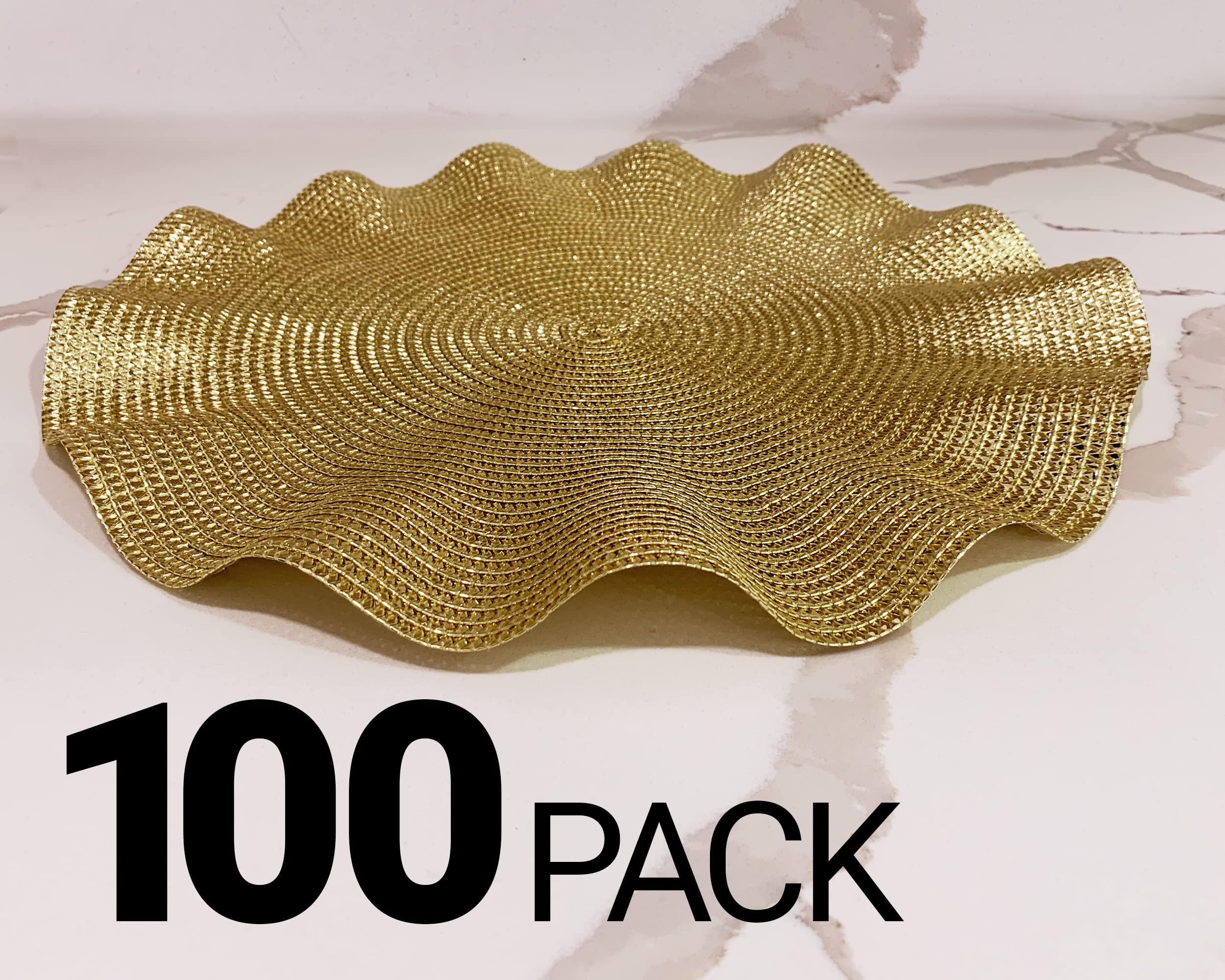 zees products gold chargers for dinner plates, gold charger plate, gold charger plates bulk, gold plate chargers, dinner plate chargers gold, (100)