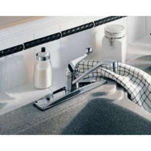 DELTA FAUCET Delta Faucet Classic Single-Handle Kitchen Sink Faucet, Chrome Kitchen Faucet, Kitchen Sink Faucet 3-Hole, Chrome 100LF-WF, 8.00 x 8.00 x 8.00 inches