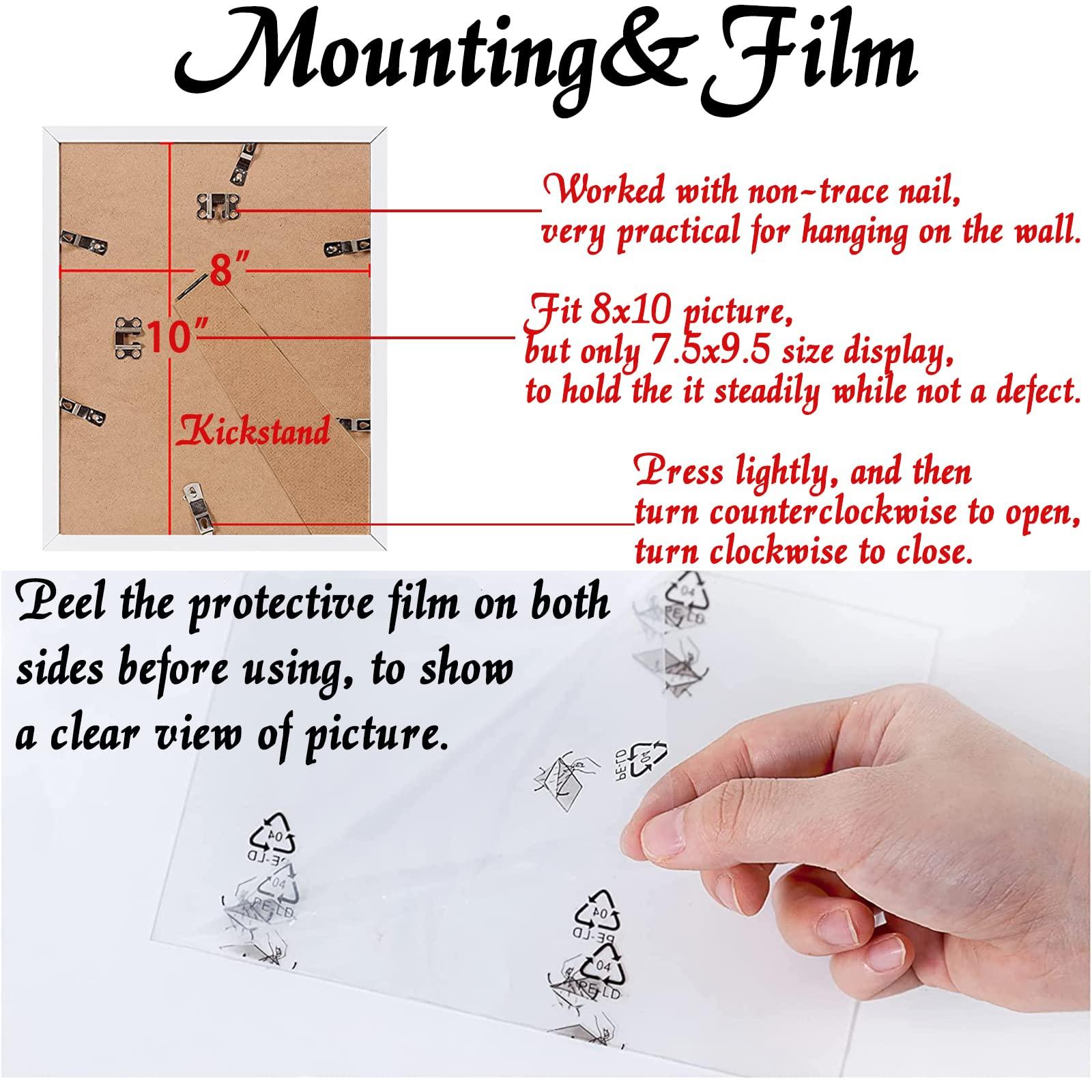 ijuerybai ijuerybai White 8x10 Picture Frame Set of 3, High Transparent Frame for 8 By 10 Photo Collage Canvas Poster Size Wall Mount and Tabletop Horizontally Vertically (White, 8 x 10 inches)