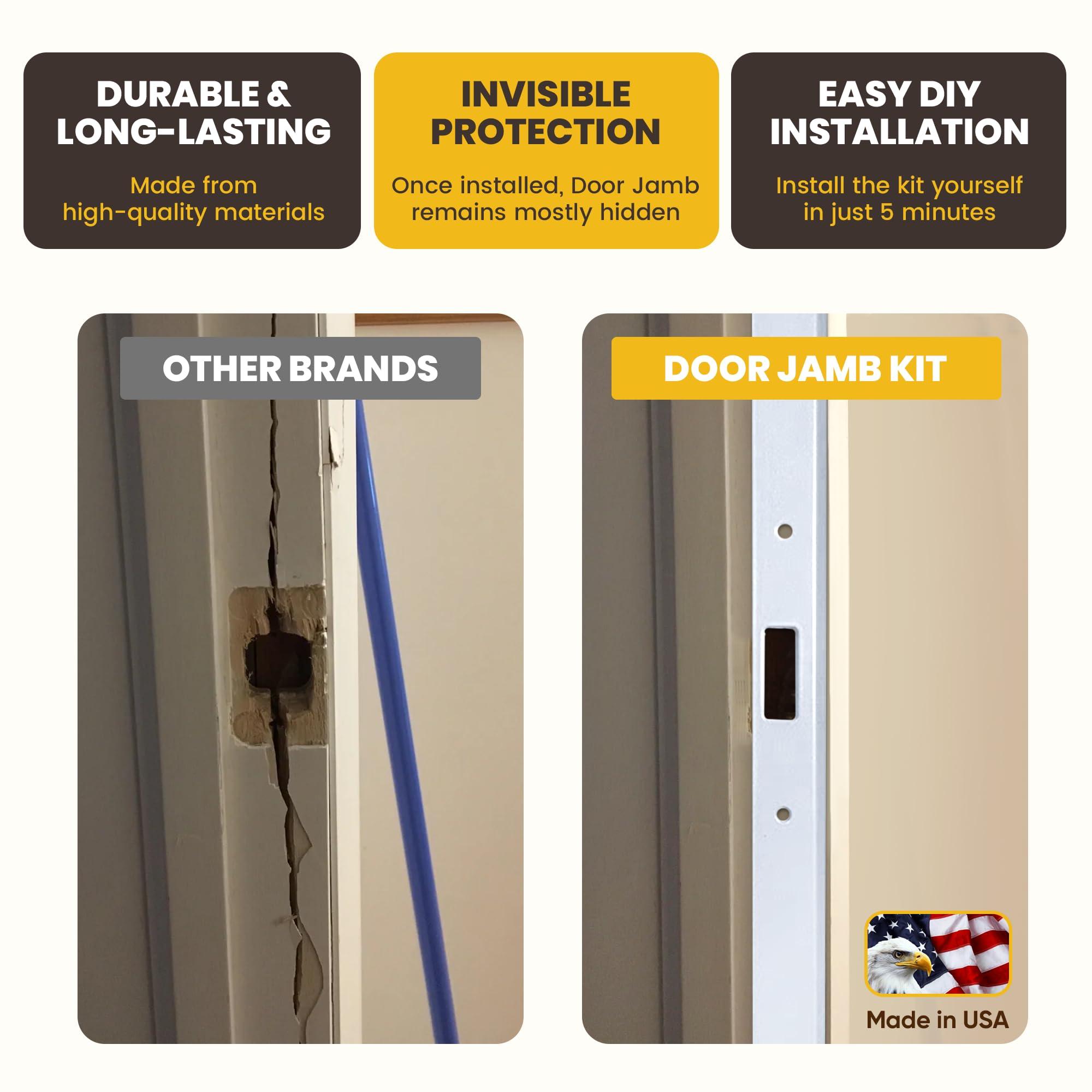 Armor Concepts Armor Concepts Interior Fix-A-Jamb 24\" Interior Door Jamb Repair Kit, Door Repair Kit for Interior Doors, Door Home Repair in 5 Minutes, Perfect for Apartments and Homes (White)